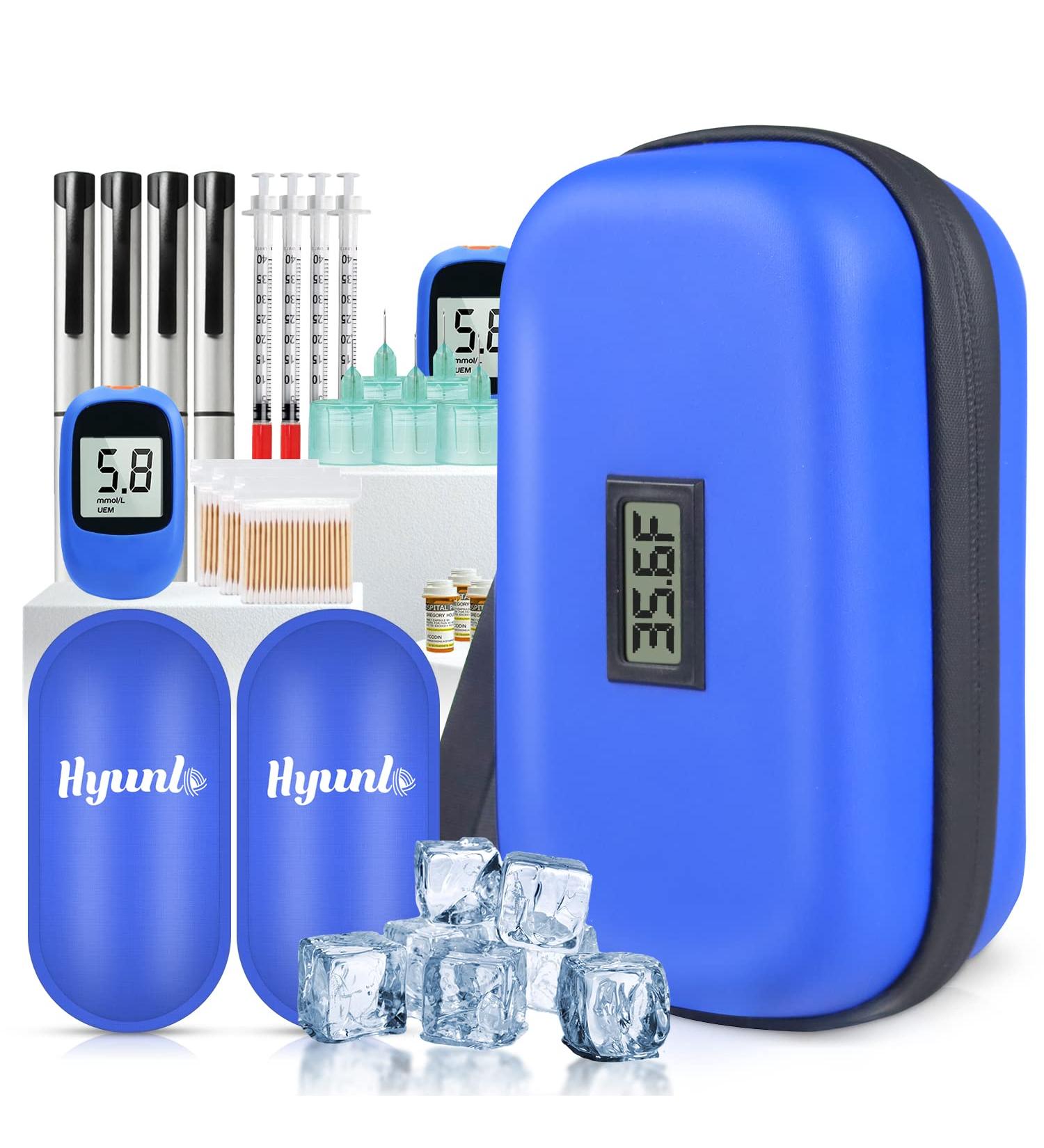 HYUNLAI Insulin Cooler Travel Case - Medication Organizer for Diabetics - TSA Approved, Blue - Includes 2 Ice Packs - Buy Online on GoSupps.com