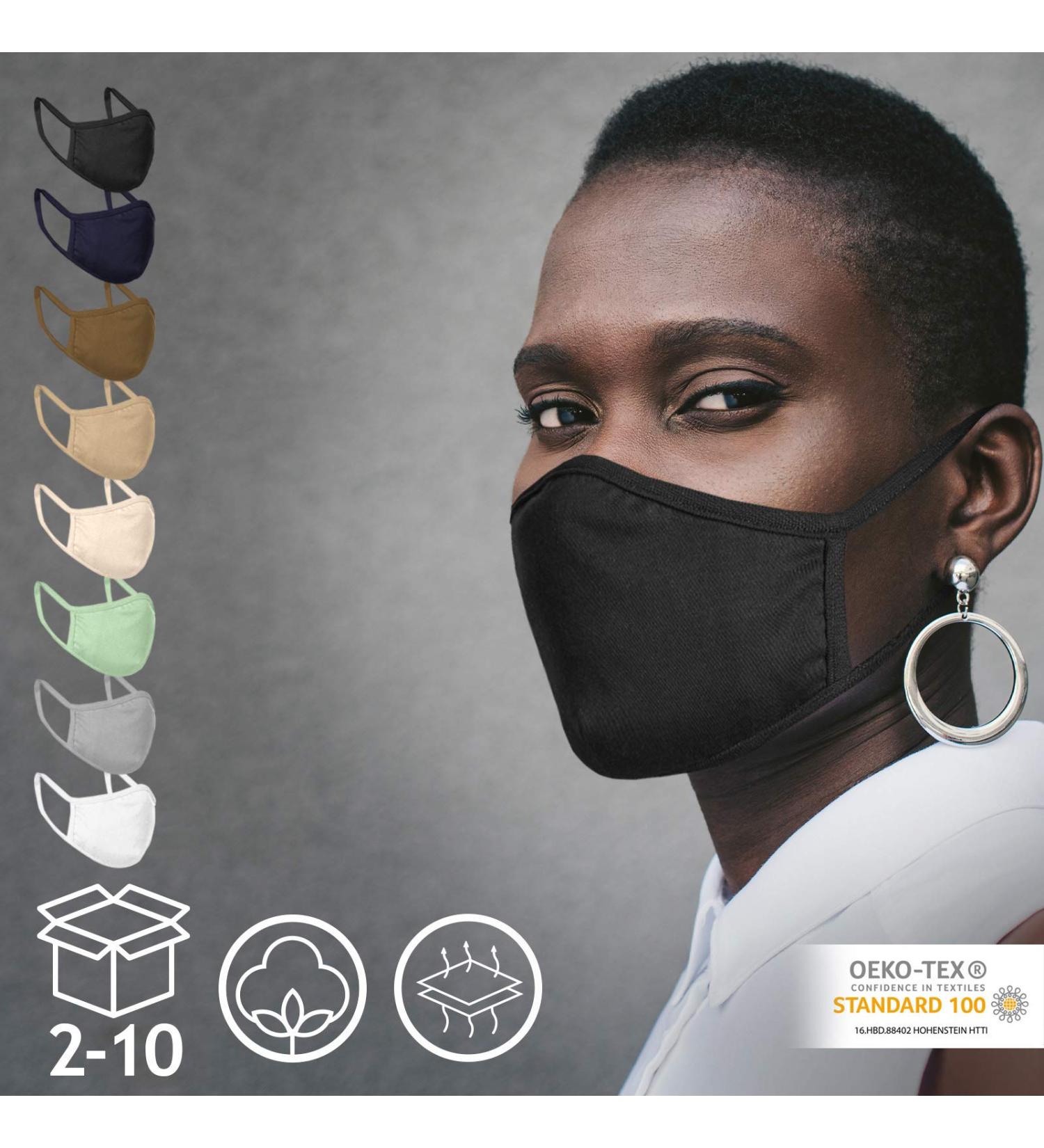 JAGO Washable Facial Mask - 2-Layer Cotton Mask with Filter Compartment for Men & Women | Available in Sets of 2/4/8/10 | Black Community & Everyday Mask - Buy Online on GoSupps.com