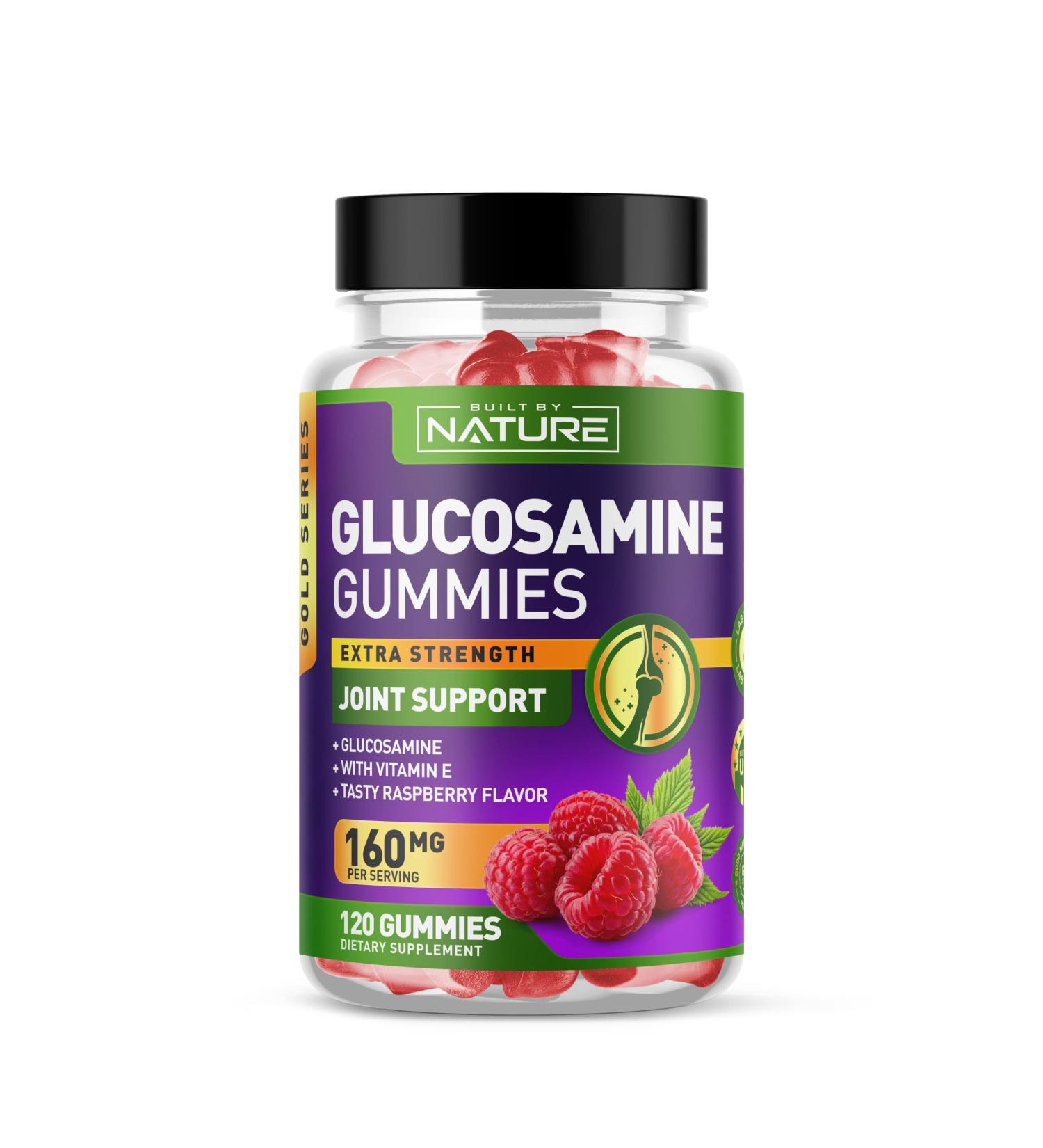 Glucosamine Gummies with Vitamin E - Advanced Joint Support Gummy Supplement High Potency Antioxidant Comfort for Back Knees Hands - 120 Gummies 120 Count (Pack of 1) - Buy Online on GoSupps.com