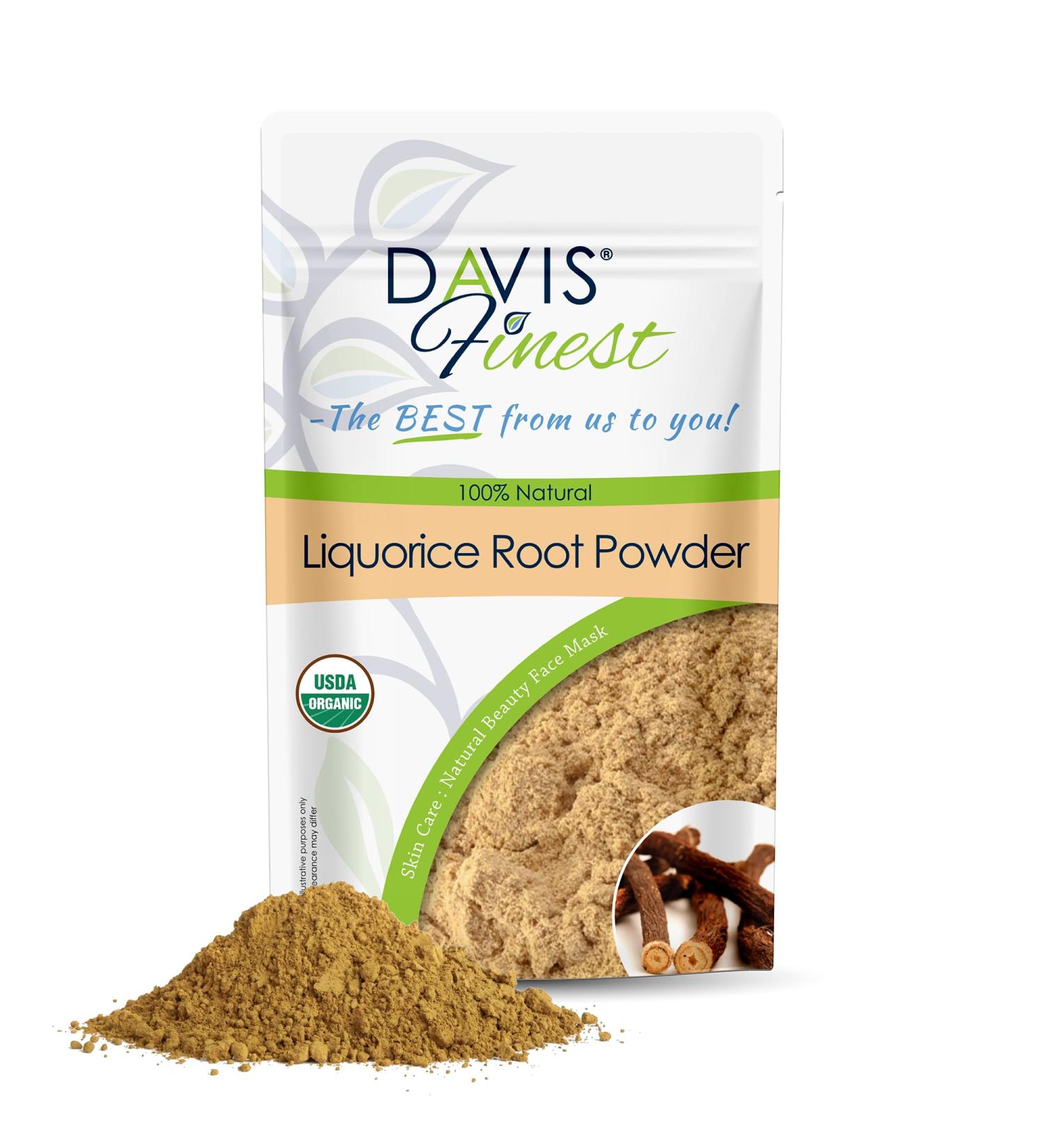 Davis Finest Licorice Root Powder - Natural Skin Lightening & Face Whitening Mask 100g (Pack of 1) - Ship Worldwide - Buy Online on GoSupps.com