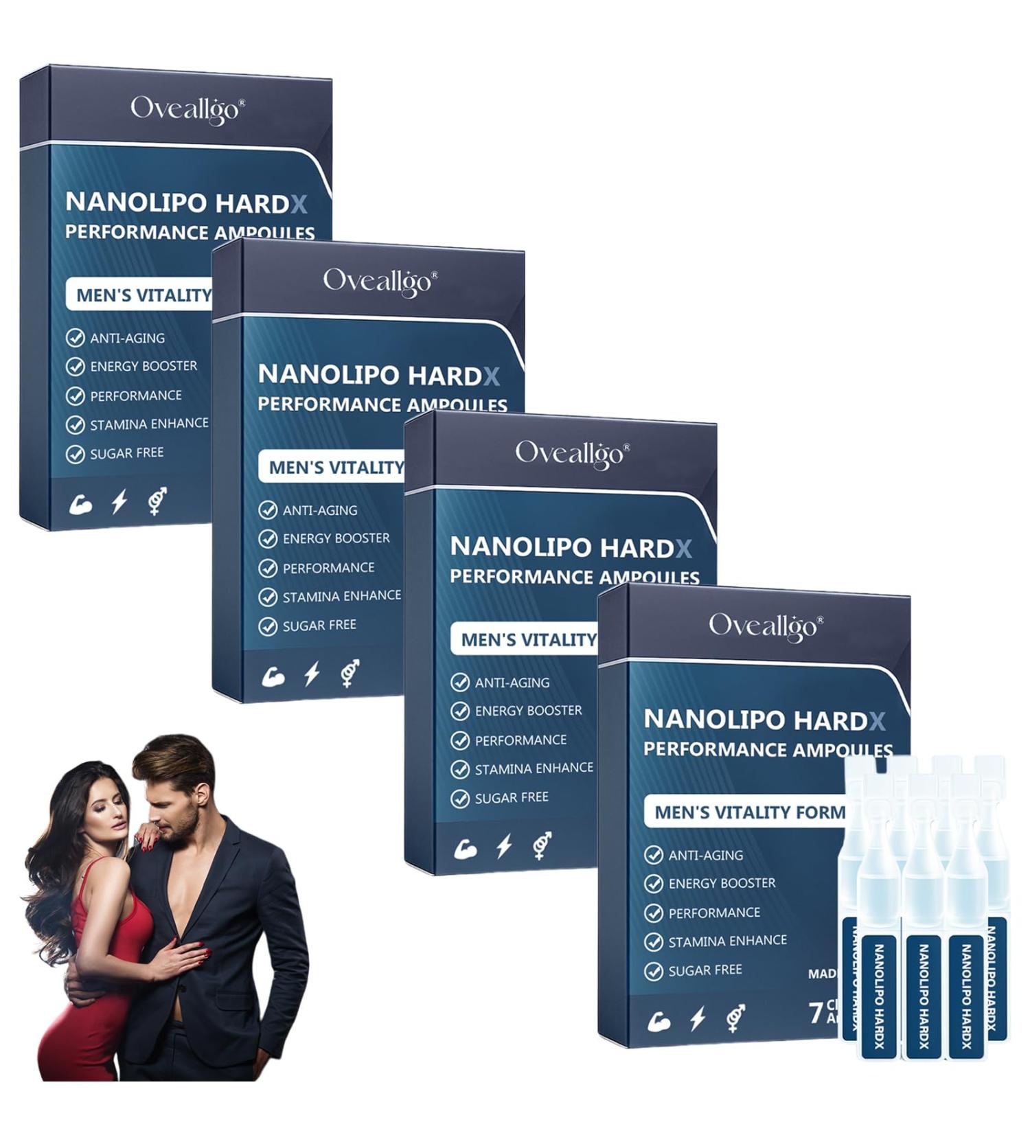 Oveallgo NanoLipo HardX Performance Ampoules Advanced Men's Drops Lmprove Vitality (4 Pack) - Buy Online on GoSupps.com