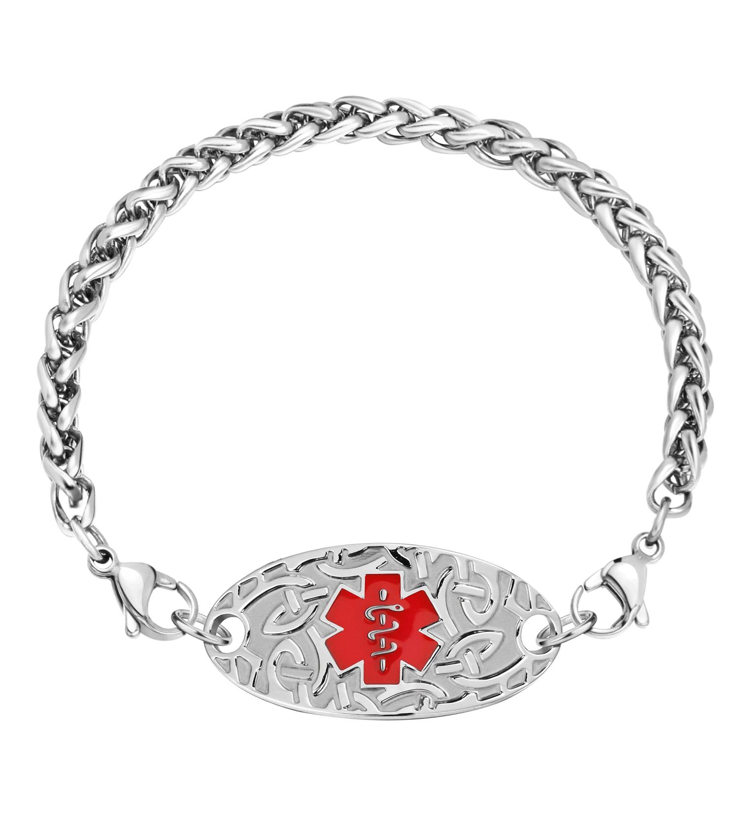 Customized Medical Alert ID Celtic Knot Bracelet for Women | Free Engraving | Personalized Emergency ID Jewelry | MunsteryAid - Buy Online on GoSupps.com