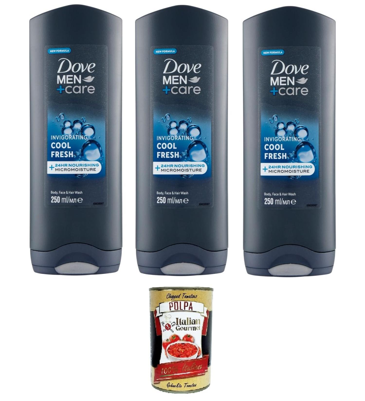  Italian Gourmet E.R. D. Men+Care Moisturising Face and Hair Care 3 x 250 ml + Polpa Italian Gourmet 400 g - Buy Online on GoSupps.com