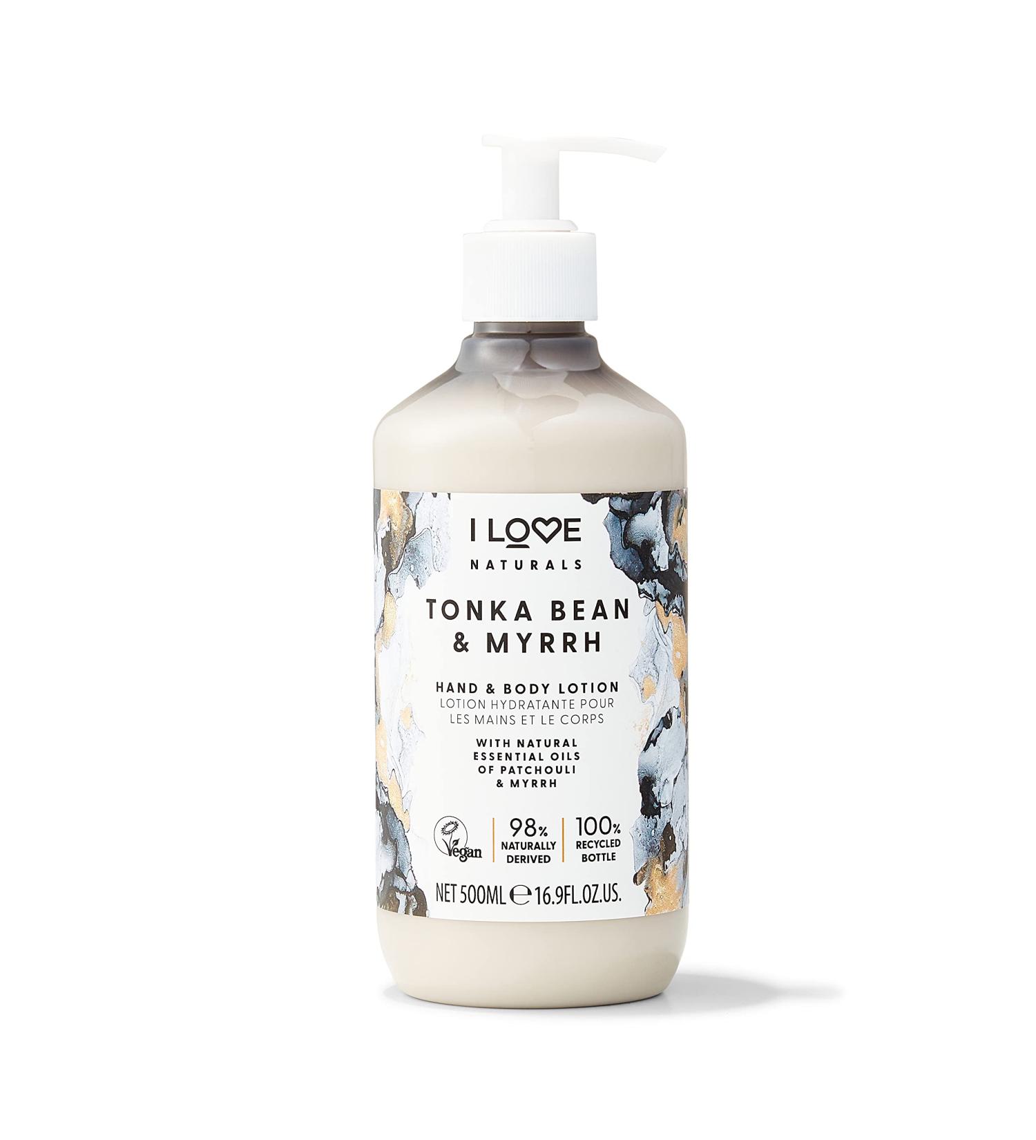 I Love Naturals Tonka Bean & Myrrh Hand and Body Lotion - Moisturizing Coconut Oil & Shea Butter for Dry Skin - 16.9 oz - Exotic Cinnamon Lavender Sandalwood Vanilla Scents - Buy Online on GoSupps.com