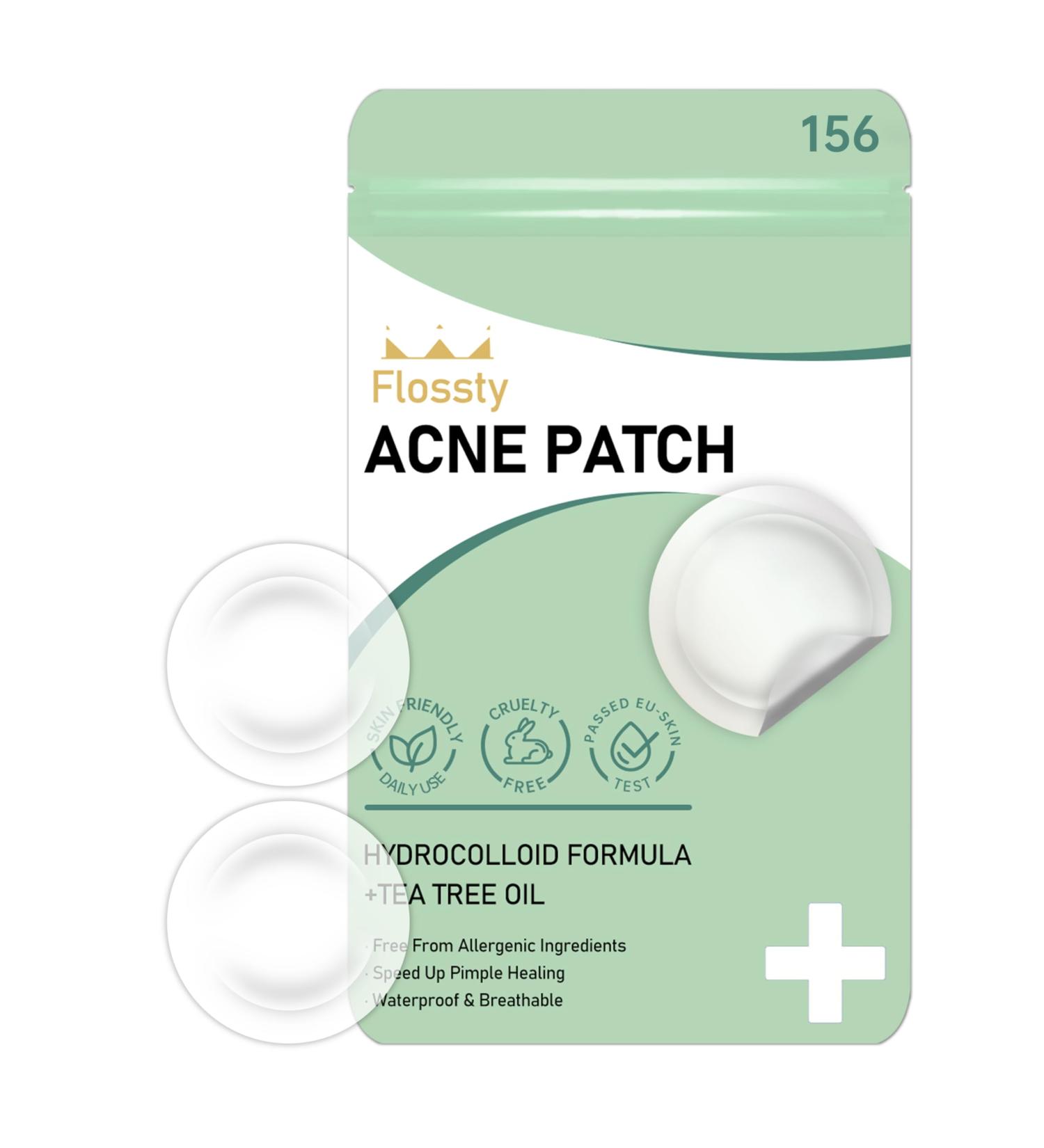 Flossty Hydrocolloid Salicylic Acid Tea Tree Oil Pimple Patches Star Breathable and Waterproof EU Skin Test Hypoallergenic 156 Pieces - Buy Online on GoSupps.com