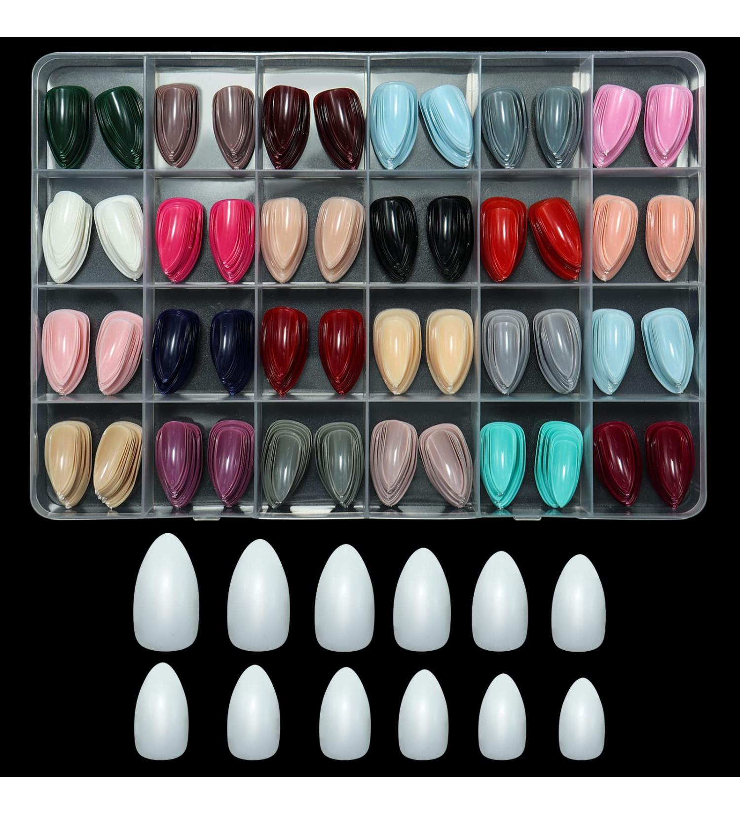 576Pcs Medium Almond Press-On Nails | Colorful Solid False Nails for Women - DIY Nail Art by Misssix - Buy Online on GoSupps.com