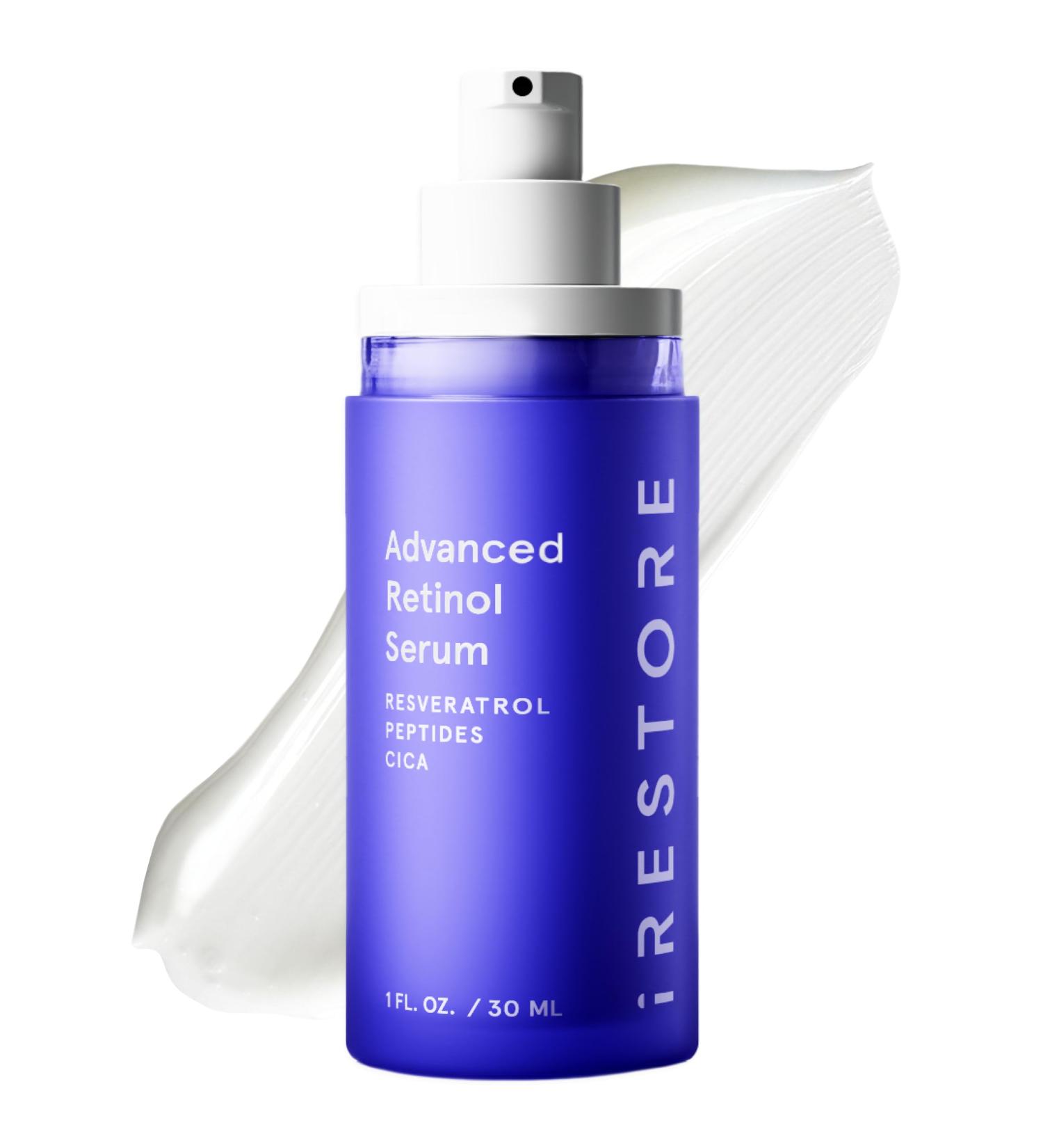 iRestore Retinol Serum for Face - 1% Retinol with Peptides & Hyaluronic Acid - Anti Aging Night Serum for Sensitive Skin - Fragrance Free Reduces Fine Lines Wrinkles (Pack of 1) - Buy Online on GoSupps.com