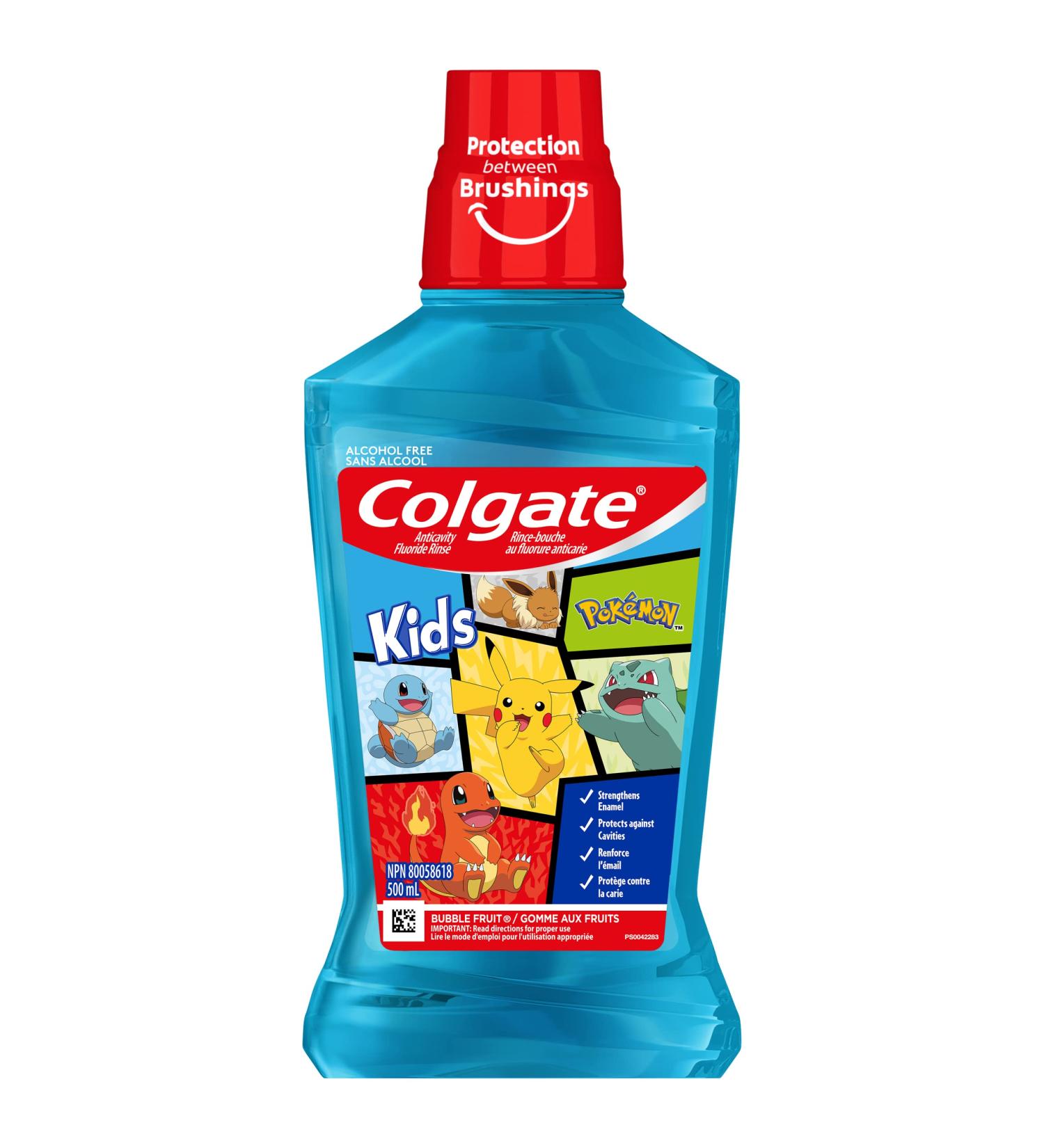 Colgate Kids Anticavity Fluoride Mouthwash Pok mon Alcohol-Free 500 mL Pokemon 500 ml (Pack of 1) - Buy Online on GoSupps.com