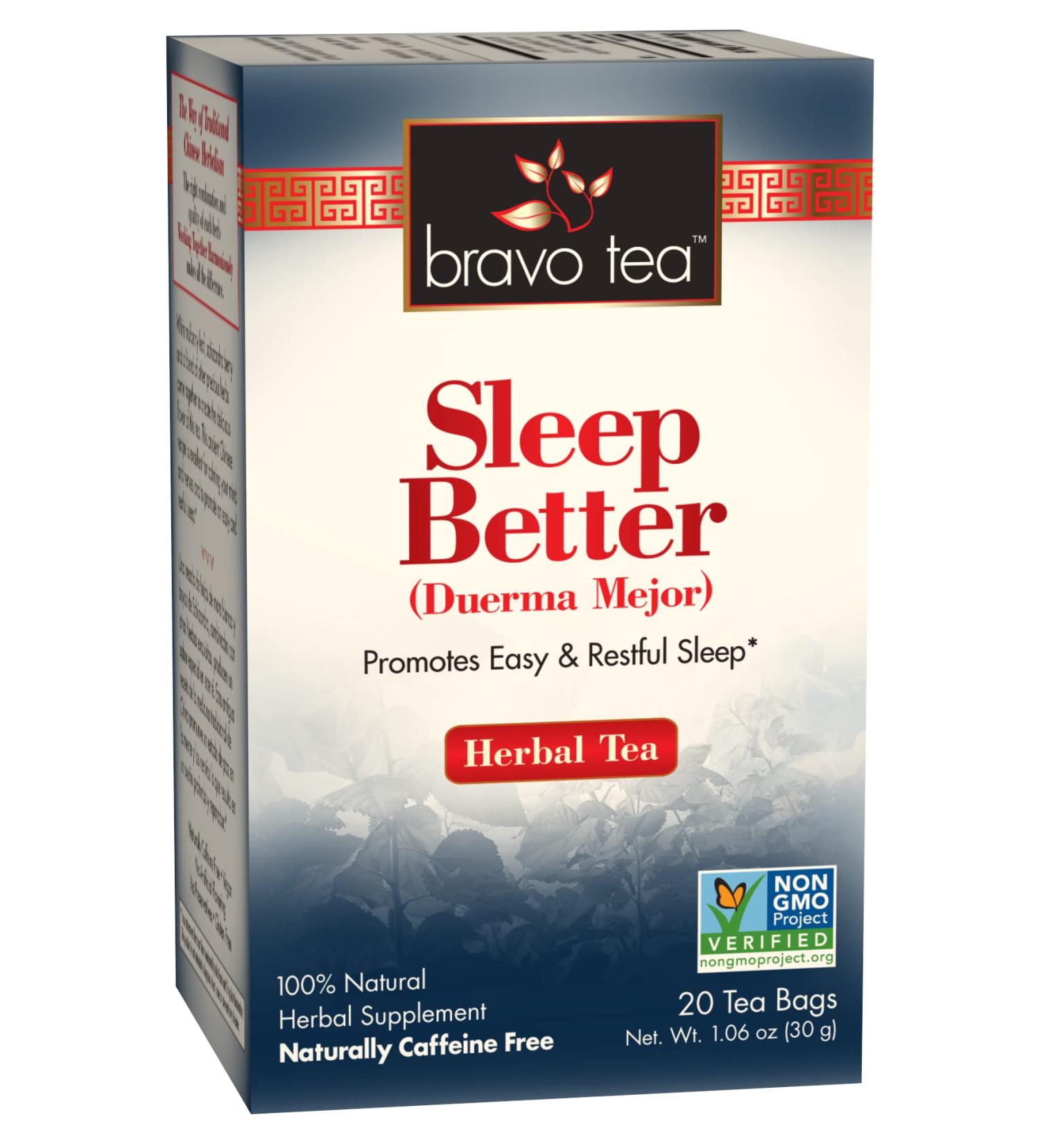 Bravo Tea Sleep & Renew Herbal Tea - Caffeine-Free, 20 Tea Bags for Restful Sleep - Buy Online on GoSupps.com