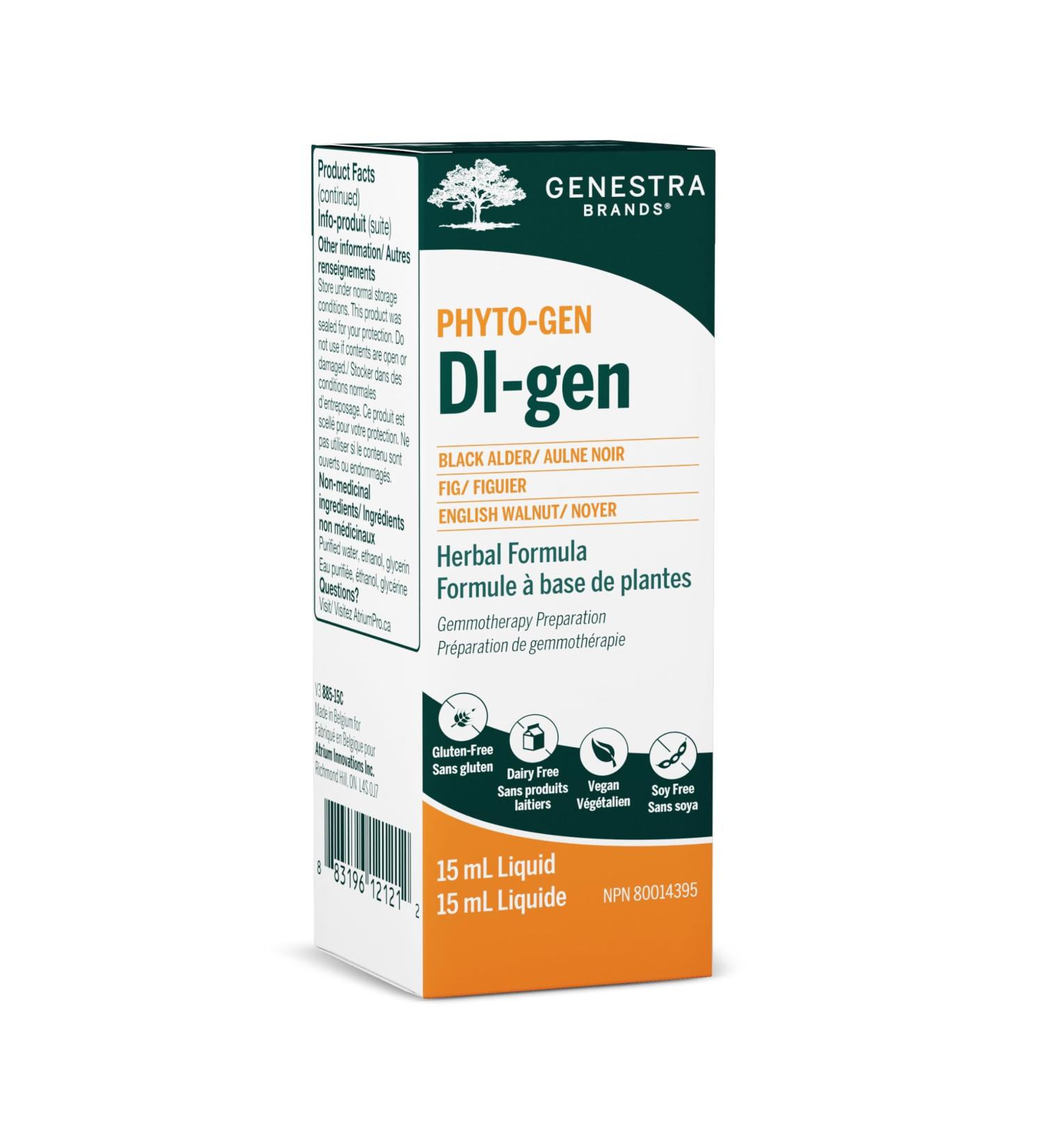 Genestra Brands - DI-gen - Black Alder Fig and English Walnut Herbal Supplement - 15 ml Liquid - Buy Online on GoSupps.com