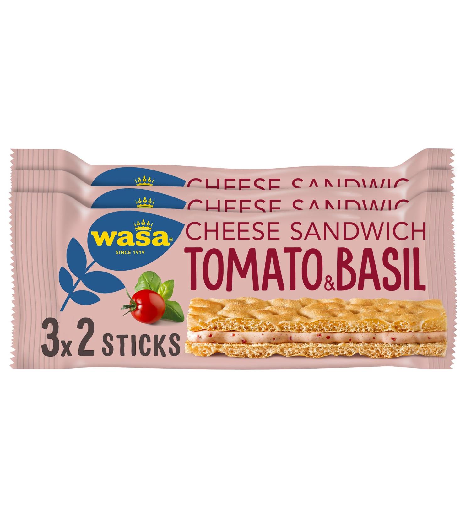 Wasa Kn ckebrot Sandwich K se Tomate & Basilikum Multipack - 8 x 120g | Healthy Snack International Shipping - Buy Online on GoSupps.com