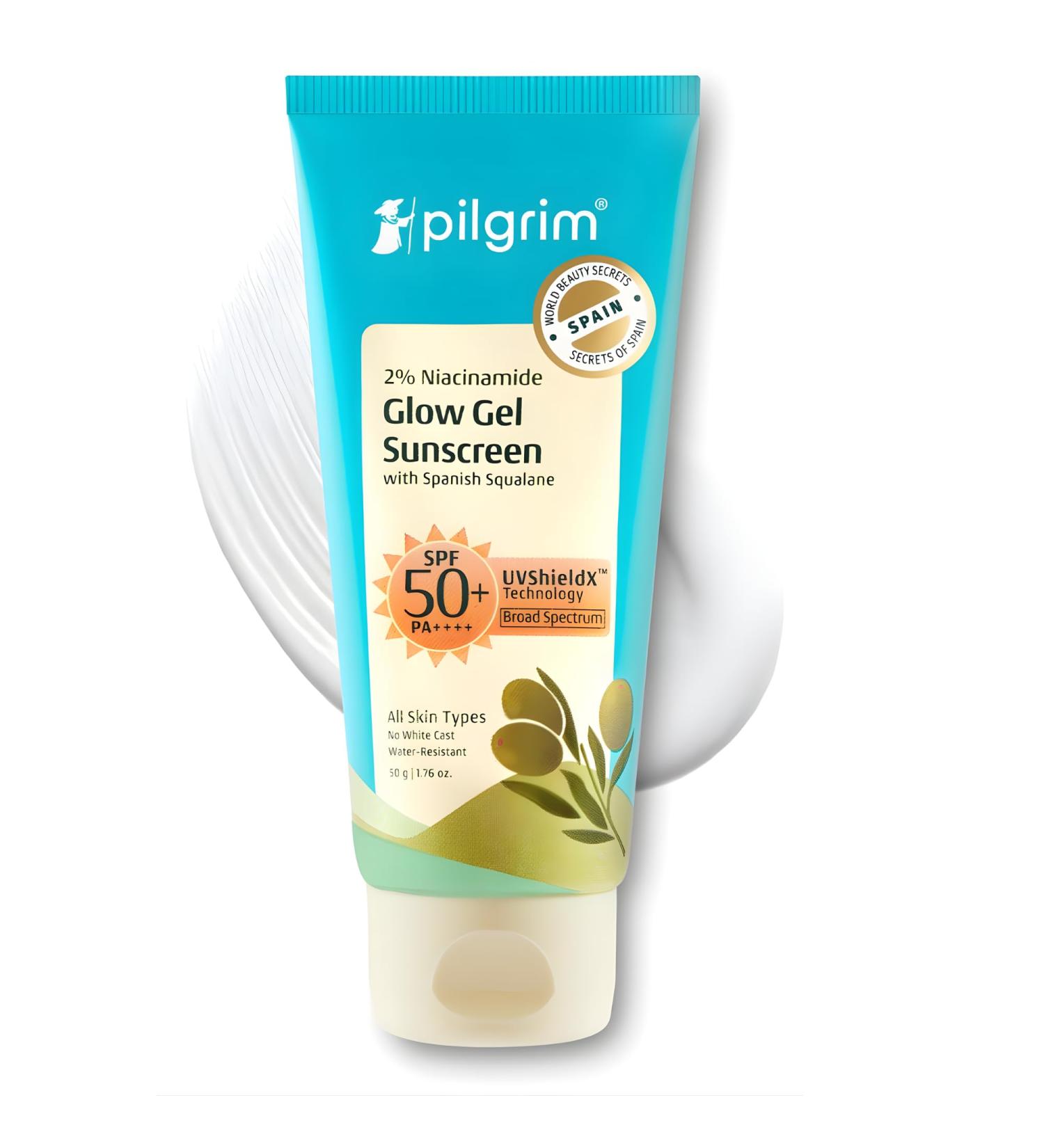Pilgrim 2% Niacinamide Gel Sunscreen SPF 50+ PA++++ | Lightweight Broad Spectrum UV Protection for Face | Non-Greasy Fast Absorbing Daily Sunscreen | 1.76 Oz (50g) - Buy Online on GoSupps.com