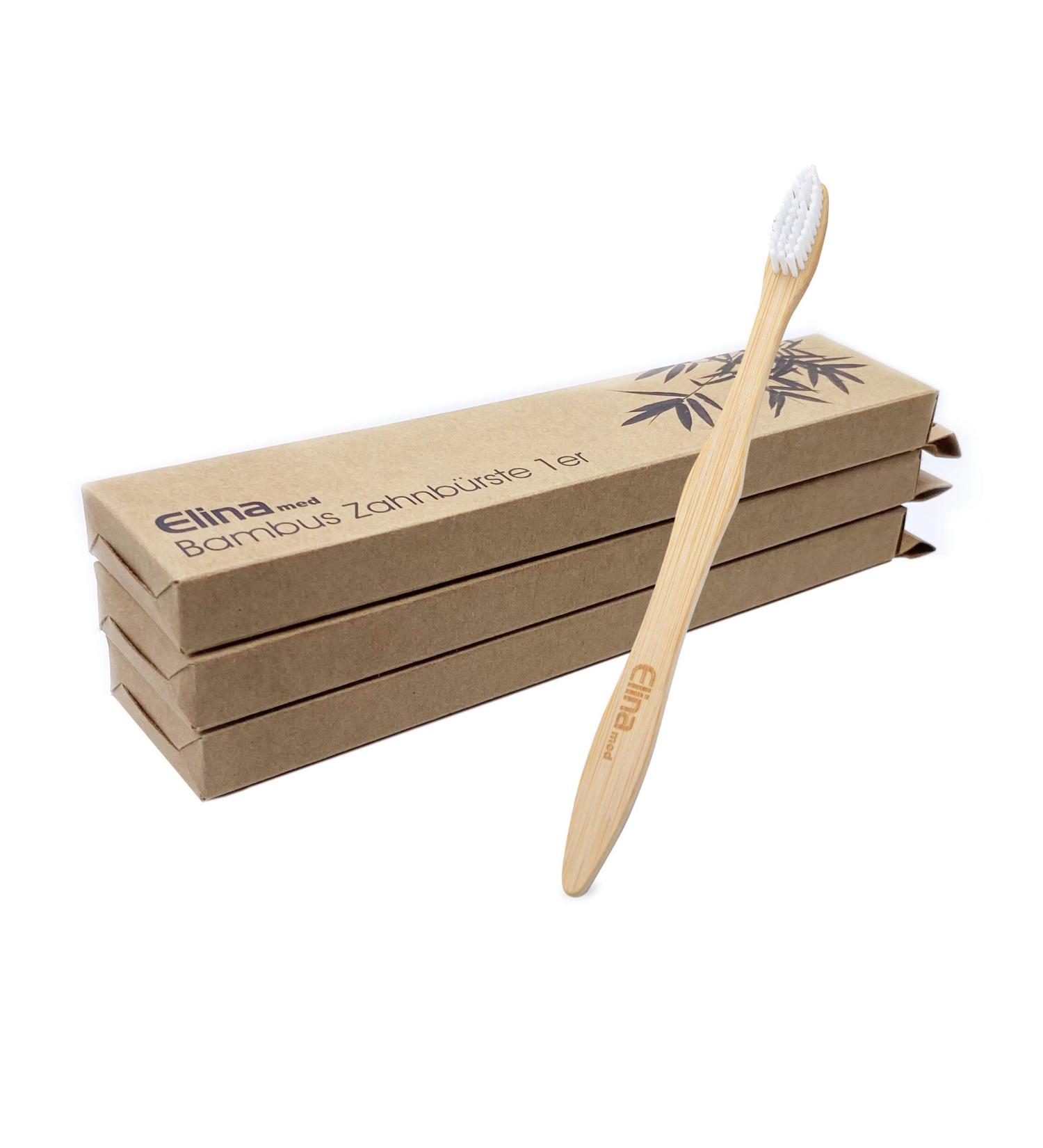 Eco-Friendly Bamboo Toothbrushes 3-Pack | Sustainable Wooden Travel Toothbrush Set - Medium Bristles - Buy Online on GoSupps.com