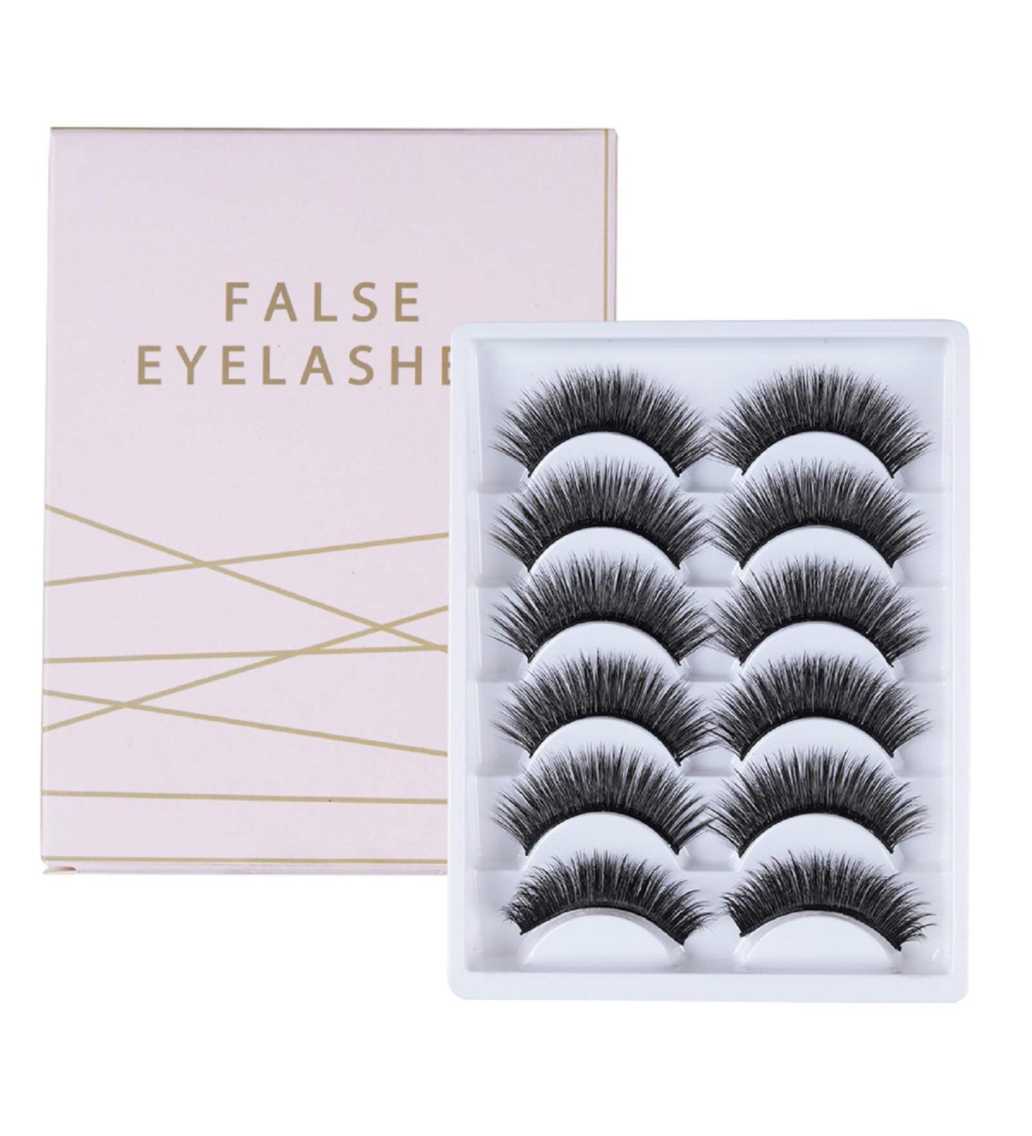 6 Pairs of Natural Fluffy 3D False Eyelashes - Reusable and Long Thick Eyelashes for Makeup Extension - Pack of 1 - Buy Online on GoSupps.com
