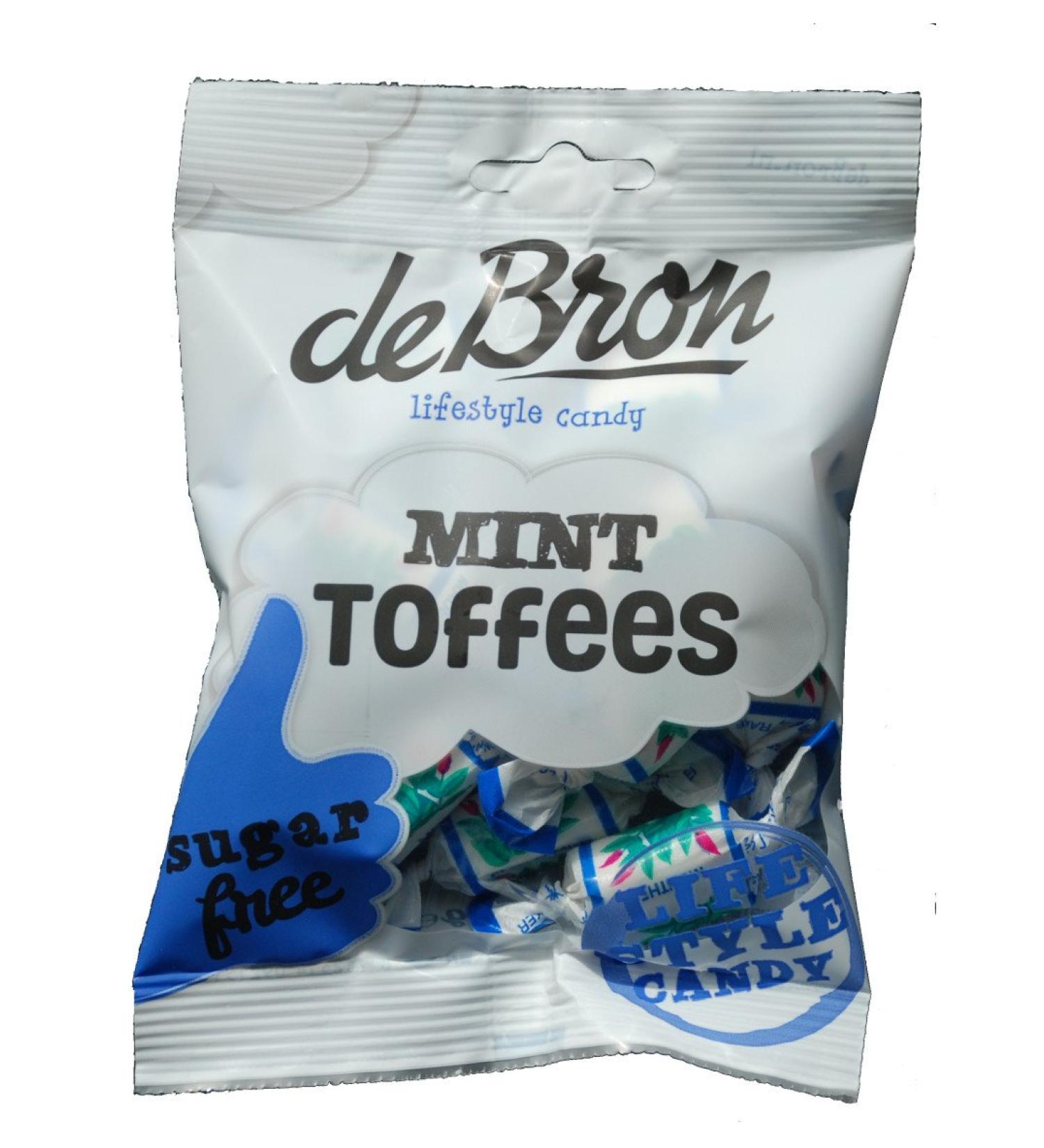 De Bron Mint Toffees Sugar Free Chew Candy 90g