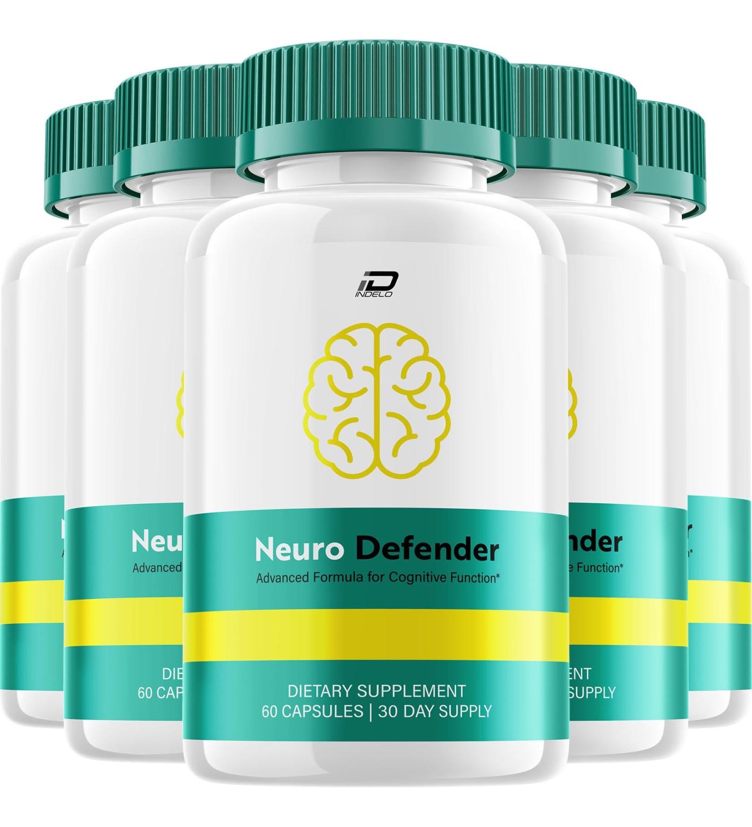 Neuro Defender Supplement Capsules NeuroDefender Natural Blend Formula Focus Memory Support and Reviews (5 Pack 300 Capsules) - Buy Online on GoSupps.com