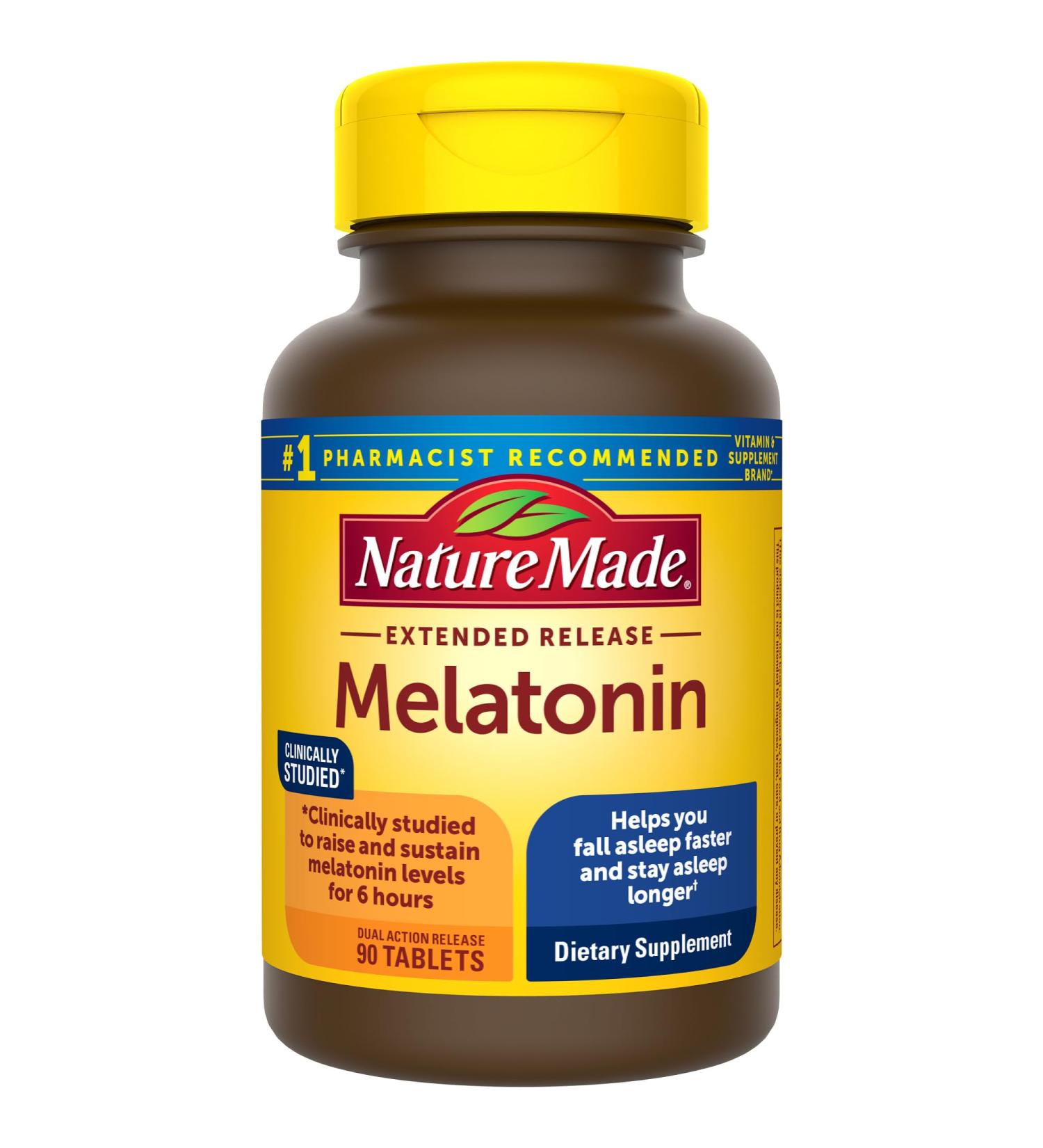Nature Made Melatonin 4mg Extended Release Tablets Sleep Supplements for Adults 100% Drug Free Sleep Aid 90 Count 90 Day Supply 90 Count (Pack of 1) - Buy Online on GoSupps.com