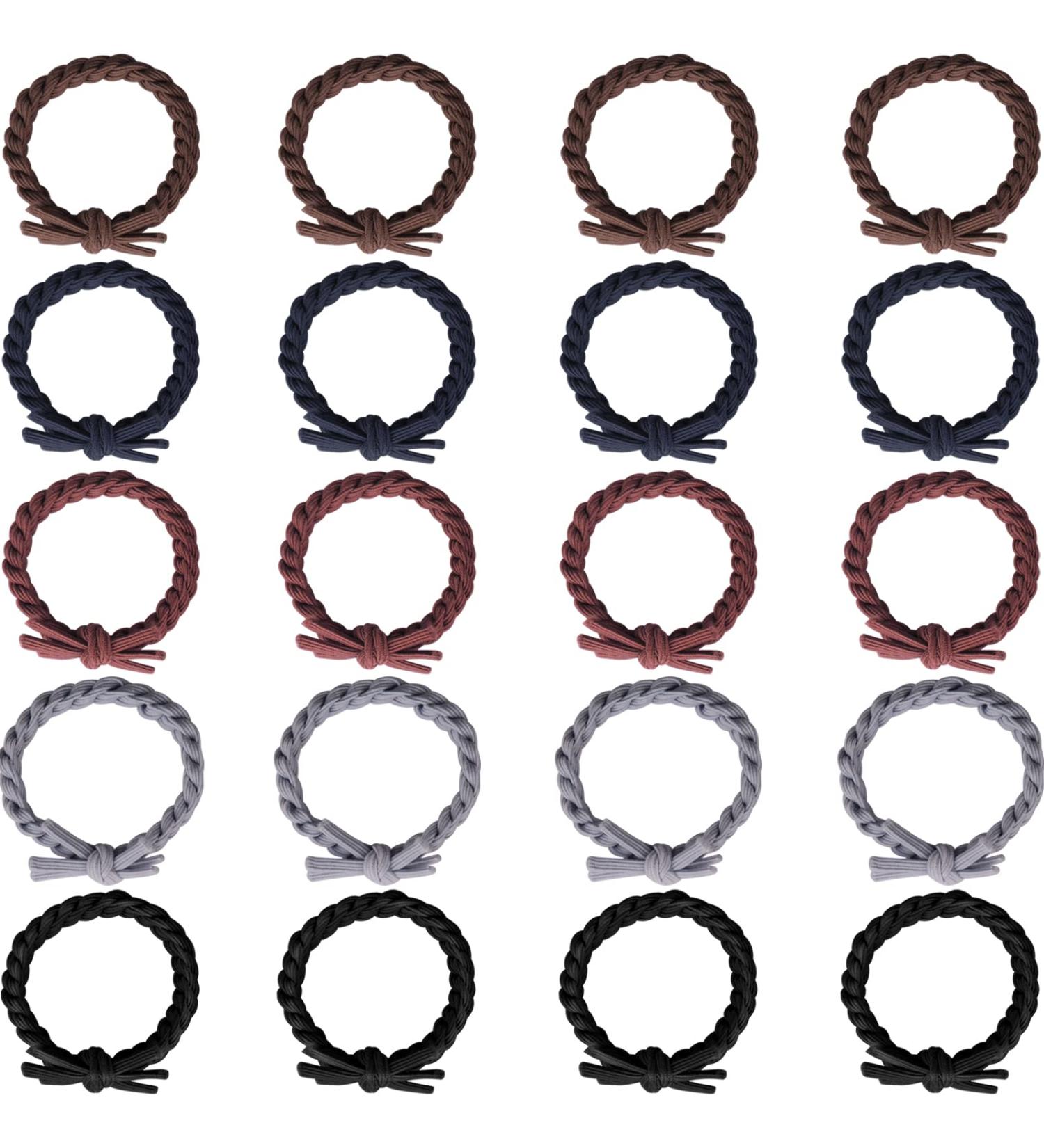 Braided Hair Ties - 20 Pieces Cotton Stylish Elastic Ponytail Holders for Women & Girls | Best International Shipping - Buy Online on GoSupps.com