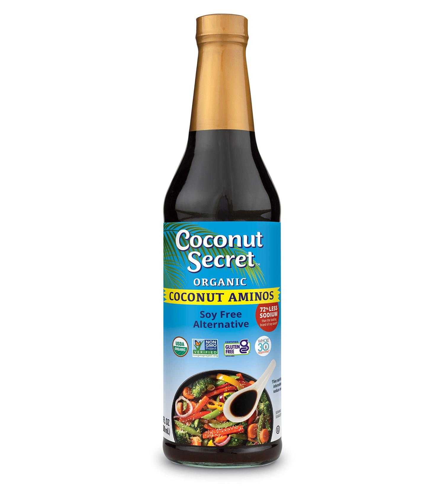Coconut Secret Coconut Aminos 16.9 fl oz - Organic Low Sodium Soy Sauce Alternative | Vegan, Gluten-Free, Keto & Paleo Friendly - Buy Online on GoSupps.com