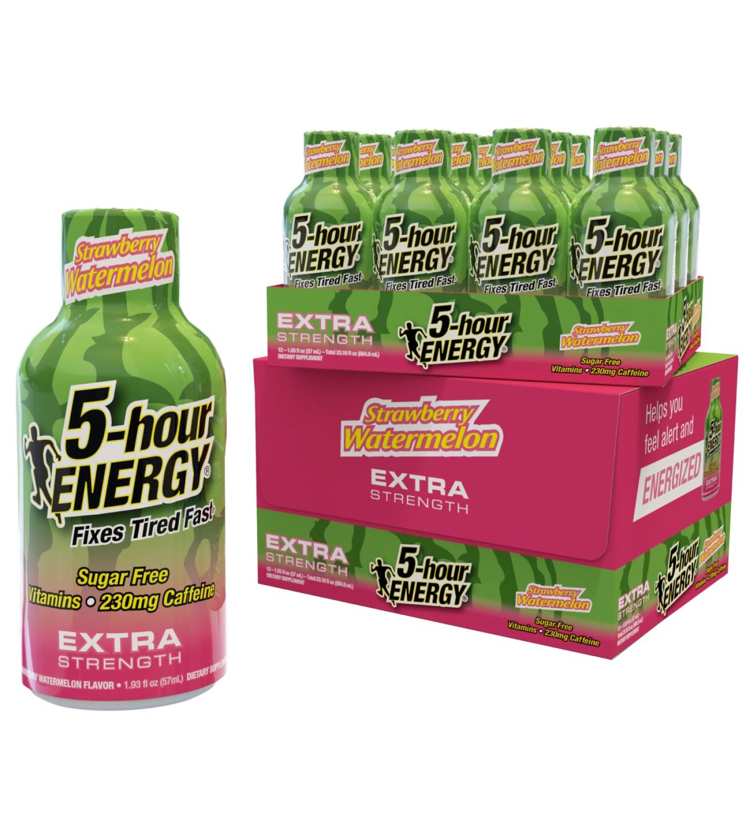 5-Hour Energy Extra Strength Shots Strawberry Watermelon Flavor 24 Count (1.93 Fl Oz) - Buy Online on GoSupps.com