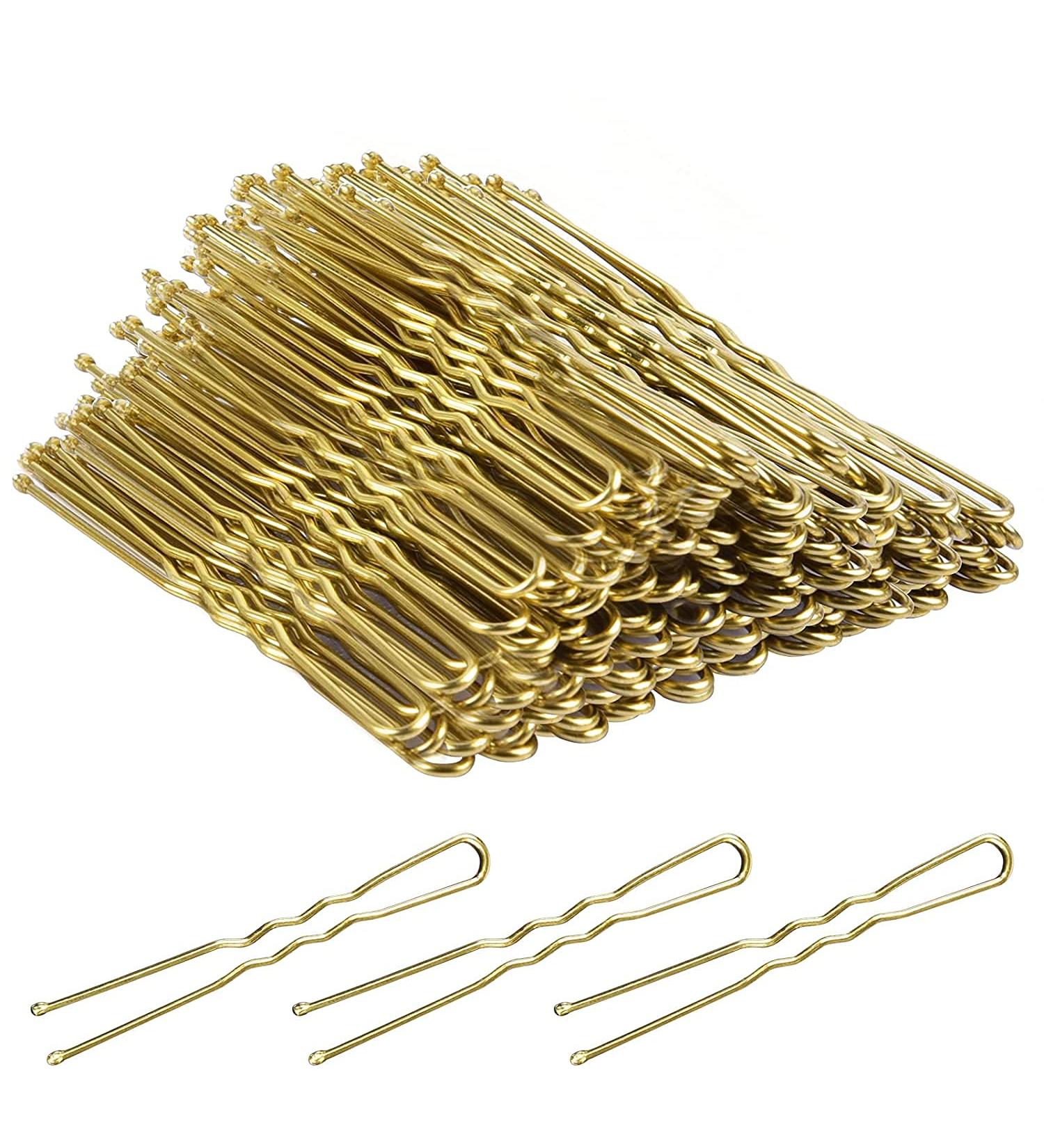 MORGLES 80 Pcs Blonde Bun Pins for Women | Hair Grips with Storage Box | Golden 6cm/2.4 inch Kirby Grips - Buy Online on GoSupps.com