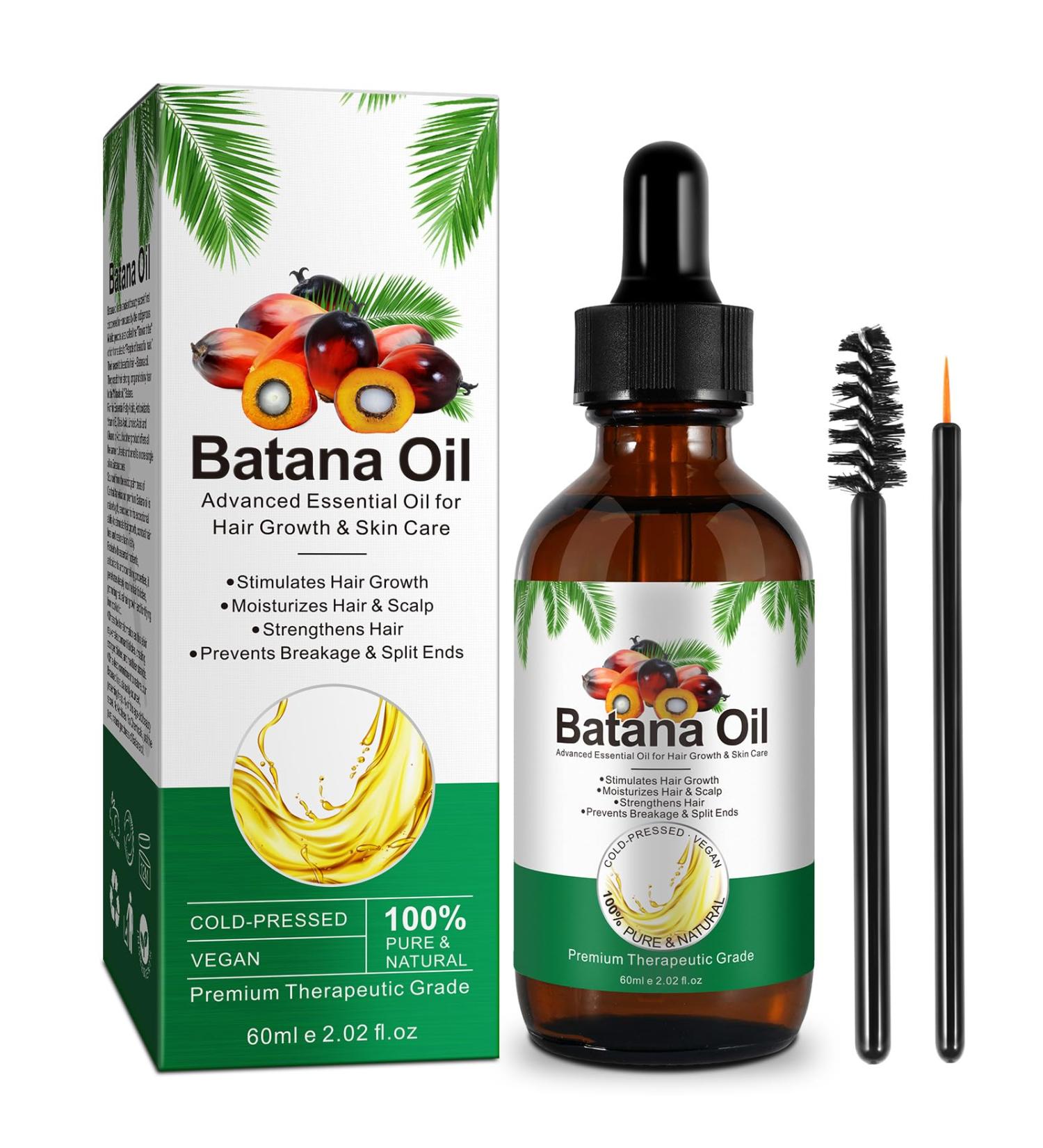 Batana Oil for Hair Growth 100% Pure Batana Oil Strengthens and Thickens Hair Repair Dry Damaged Hair and Scalp Moisturize Scalp Skin & Face Moisturizer 60ml - Buy Online on GoSupps.com