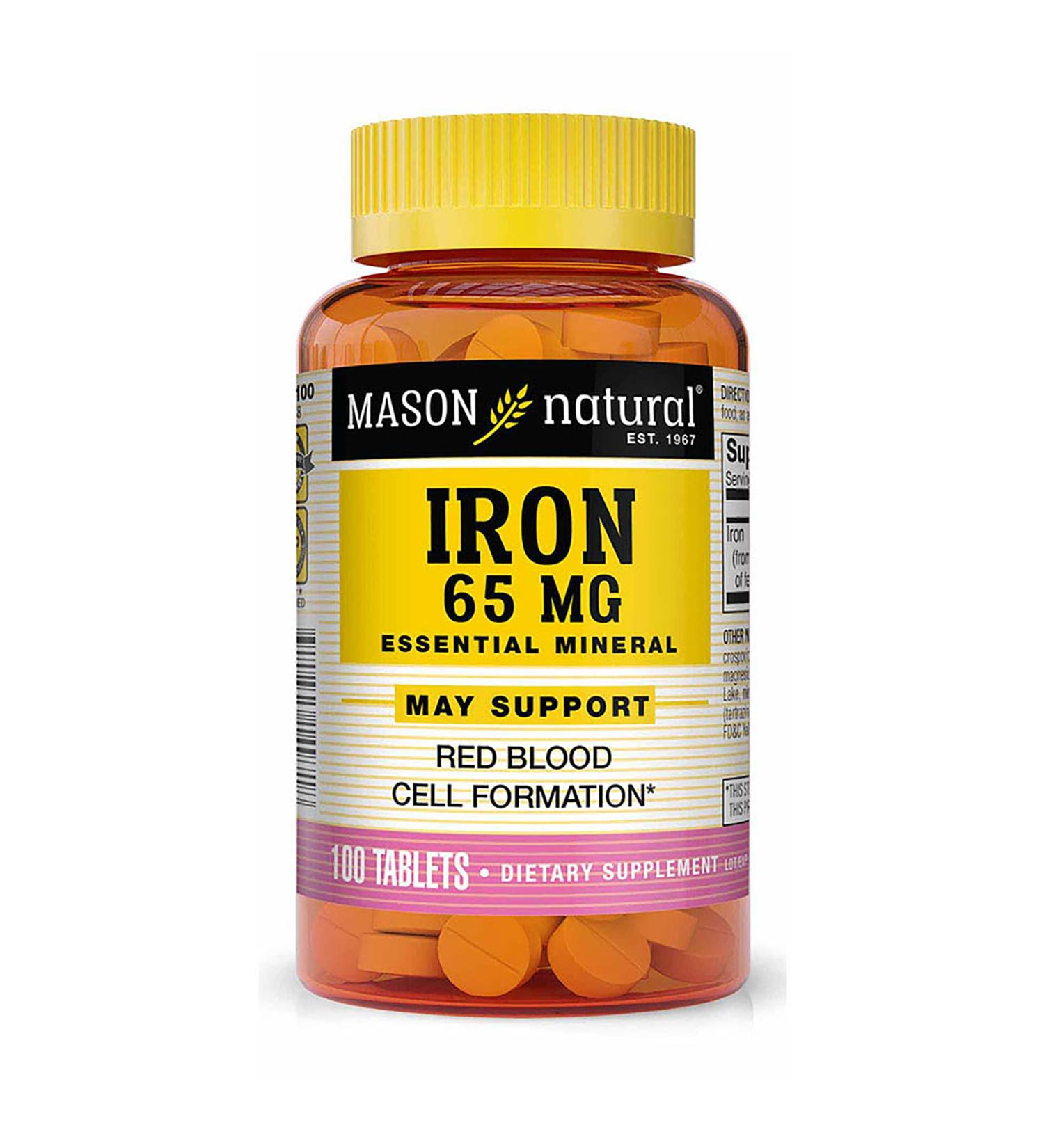 Mason Natural Ferrous Sulfate Iron Supplement Green Tablets - 100 Ea - Buy Online on GoSupps.com