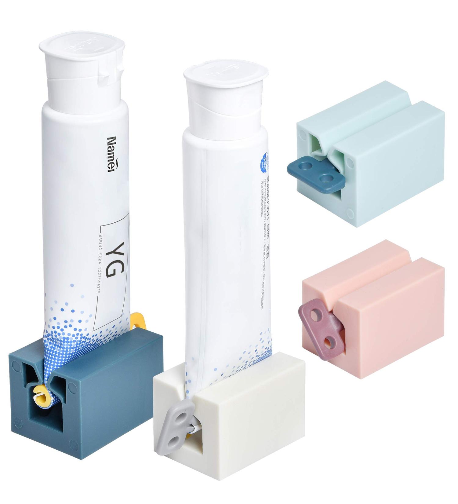 4 PCS Toothpaste Squeezer Set - Manual Rotate Tube Dispenser Roller for Bathroom - Multi-Purpose Holder Stand - Saves Toothpaste/Creams/Paint - Buy Online on GoSupps.com