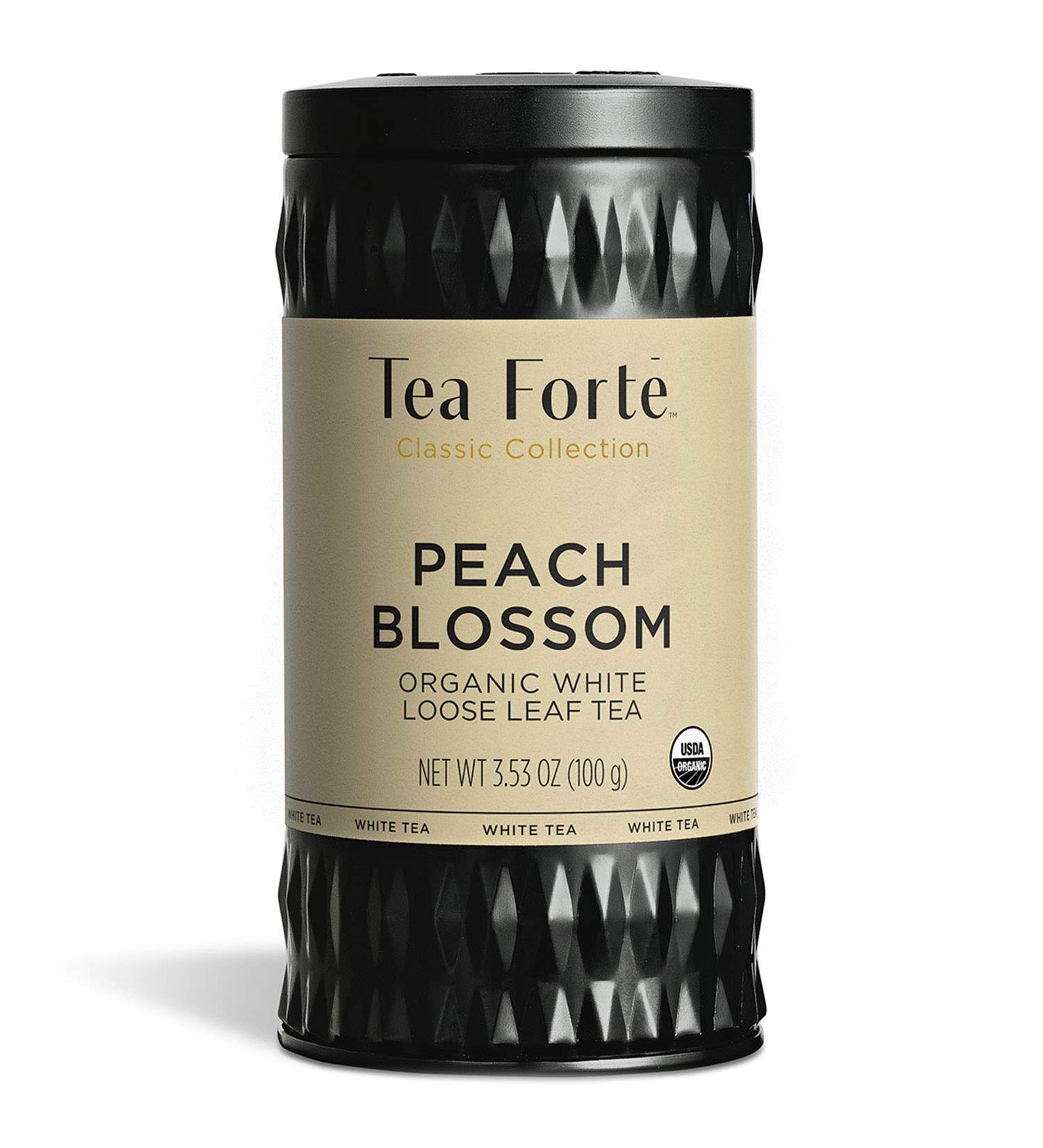 Tea Forte Peach Blossom Organic White Tea Canister | 3.53 oz Loose Leaf Tea | Makes 35-50 Cups - Buy Online on GoSupps.com