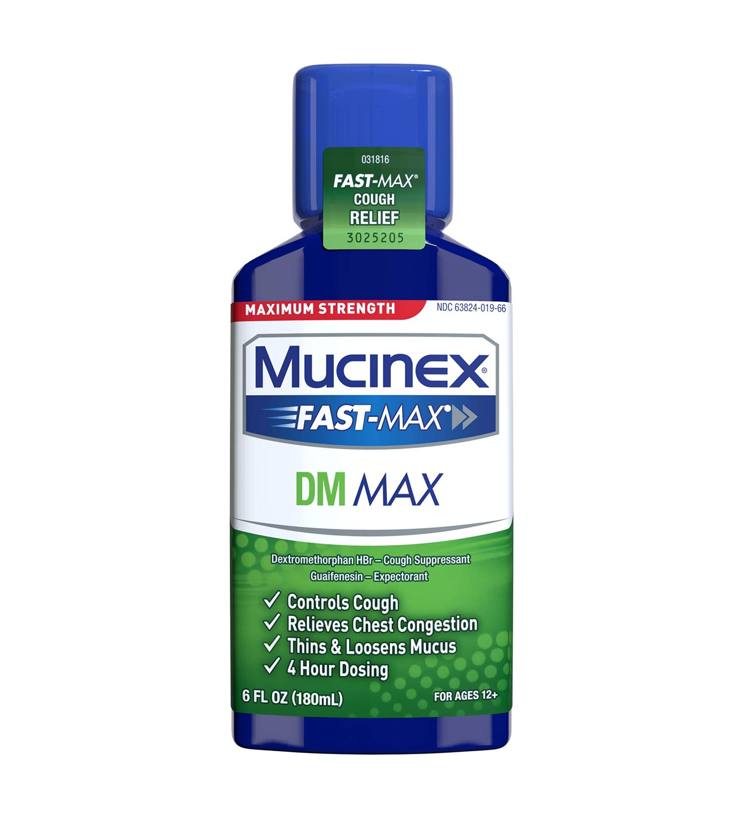Maximum Strength Mucinex Fast-Max DM Max Liquid 6 fl. oz. - Cough Relief & Chest Congestion Control - Buy Online on GoSupps.com