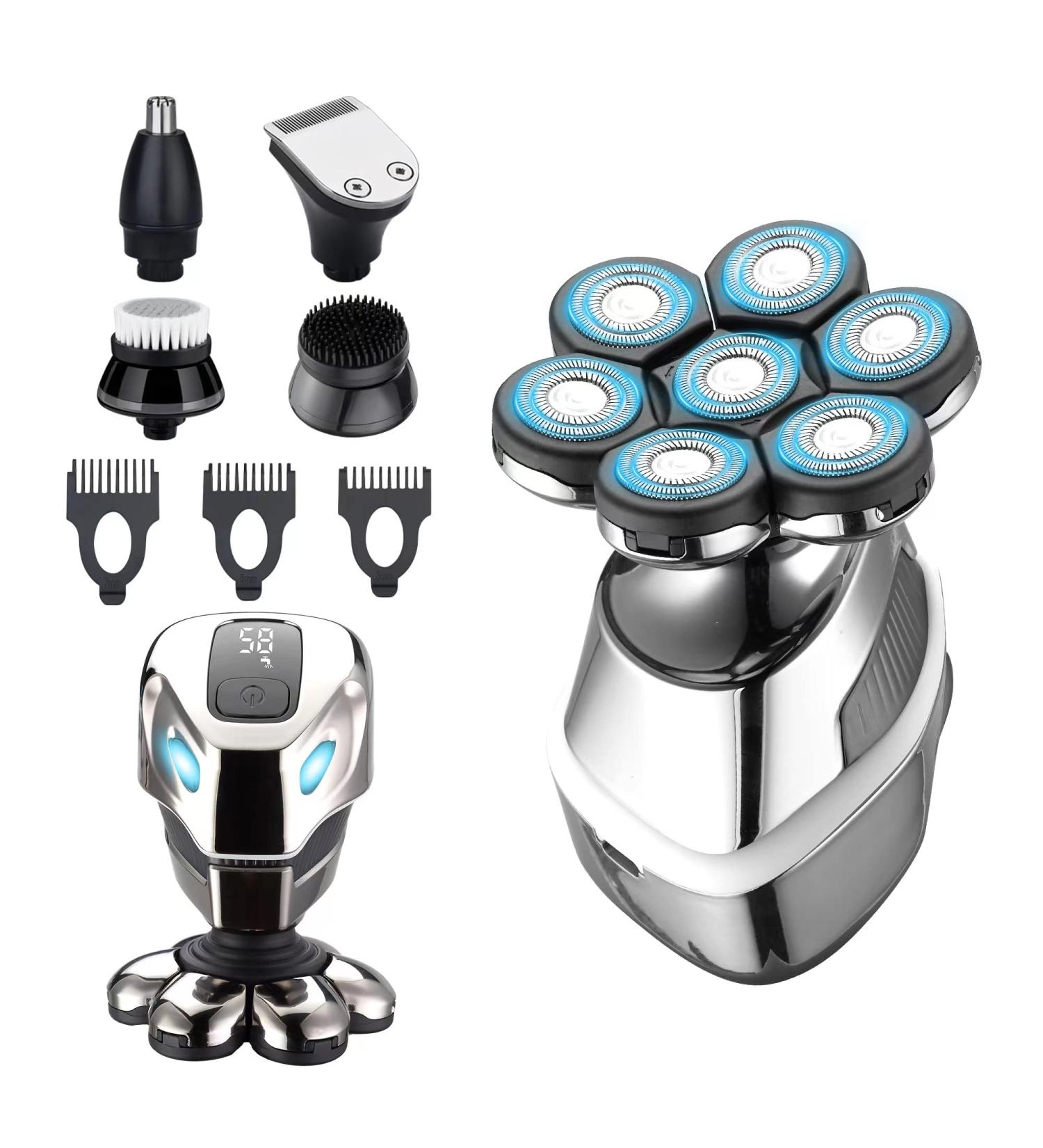 Buy MARSKE 9-in-1 Electric Shaver for Men | Versatile Baldhead & Skull Grooming Kit with LED Display | International Shipping Available - Buy Online on GoSupps.com