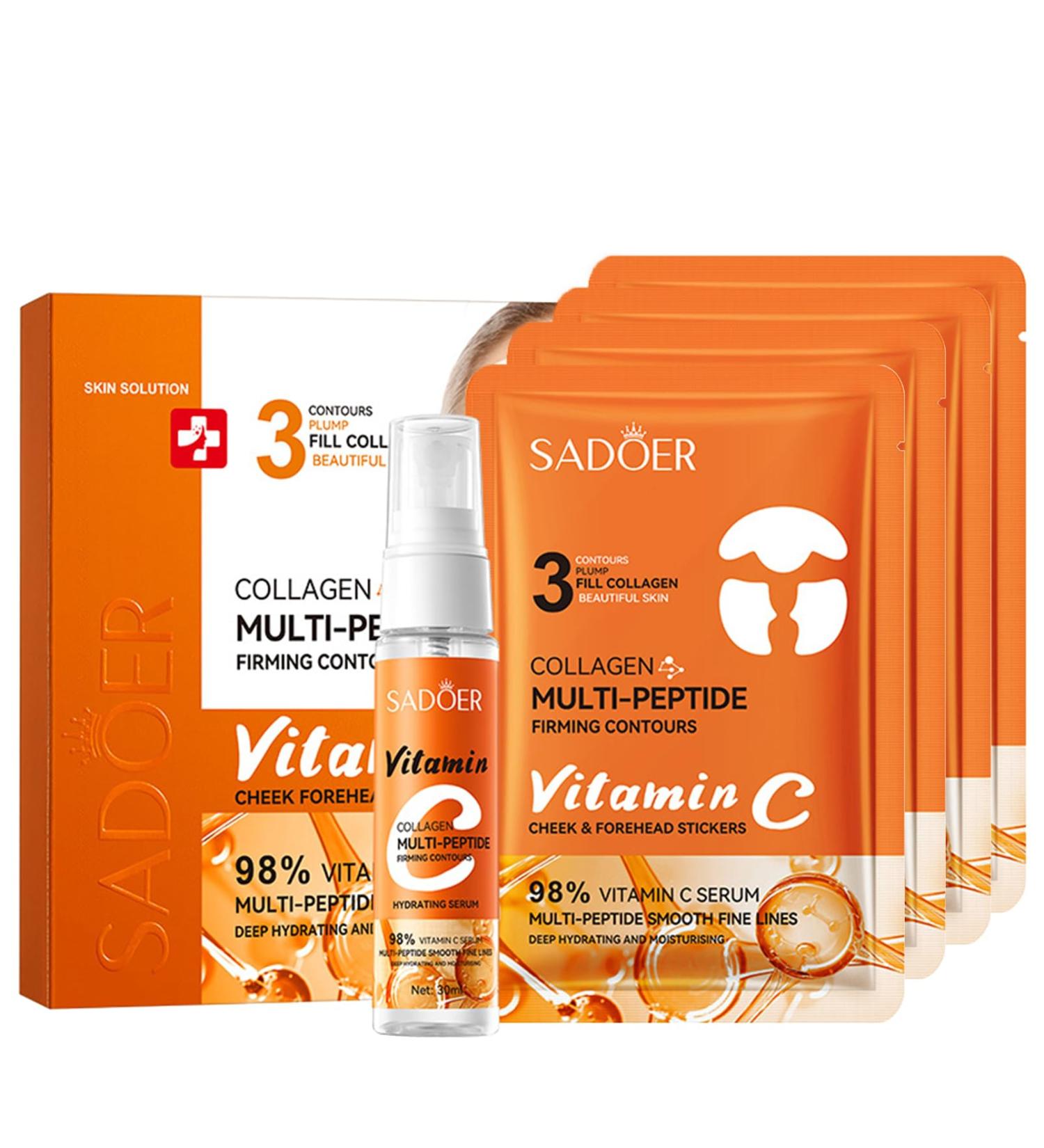 Highprime Collagen Film & Mist Kit - Hydrating Face Mask with 98% Vitamin C & Peptides for Improved Skin Elasticity - 4 Pack + Spray - Buy Online on GoSupps.com