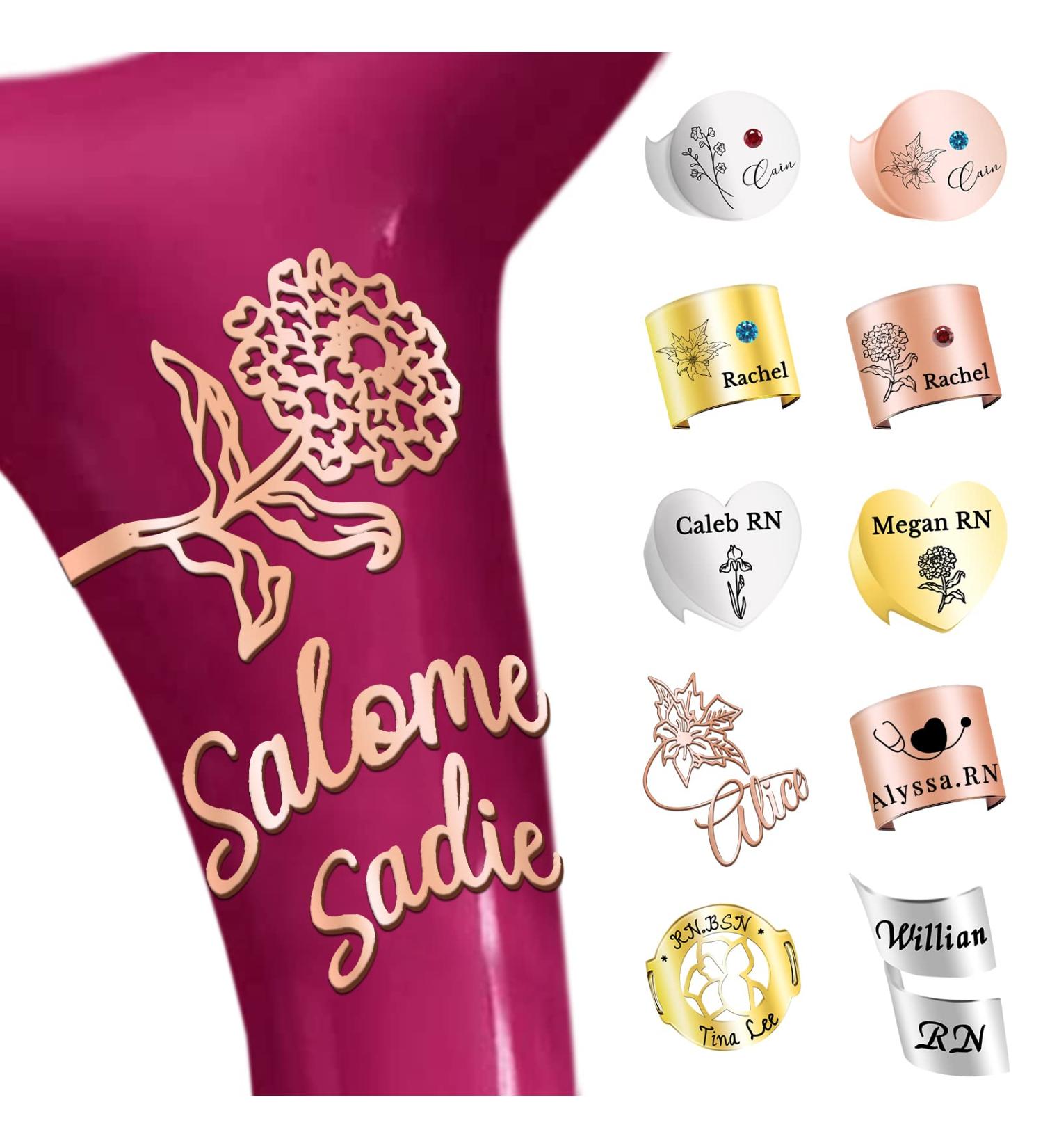 Personalized Custom Stethoscope Charms with ID Tag - Engraved Name & Birthflower - Nurses Week Gift - Ideal for Nurse, Doctor, Medical Assistant, Vet - Buy Online on GoSupps.com