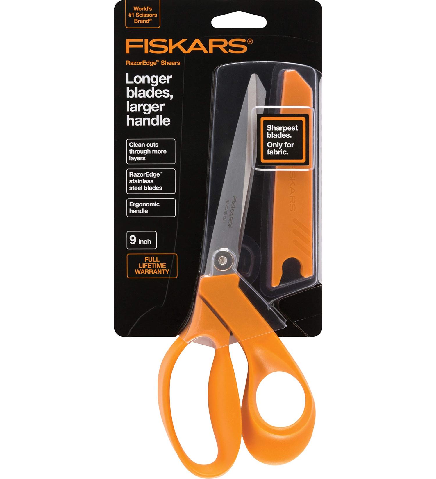Fiskars Crafts 8190 RazorEdge Fabric Shears  9-Inch Orange 9 Orange - Buy Online on GoSupps.com