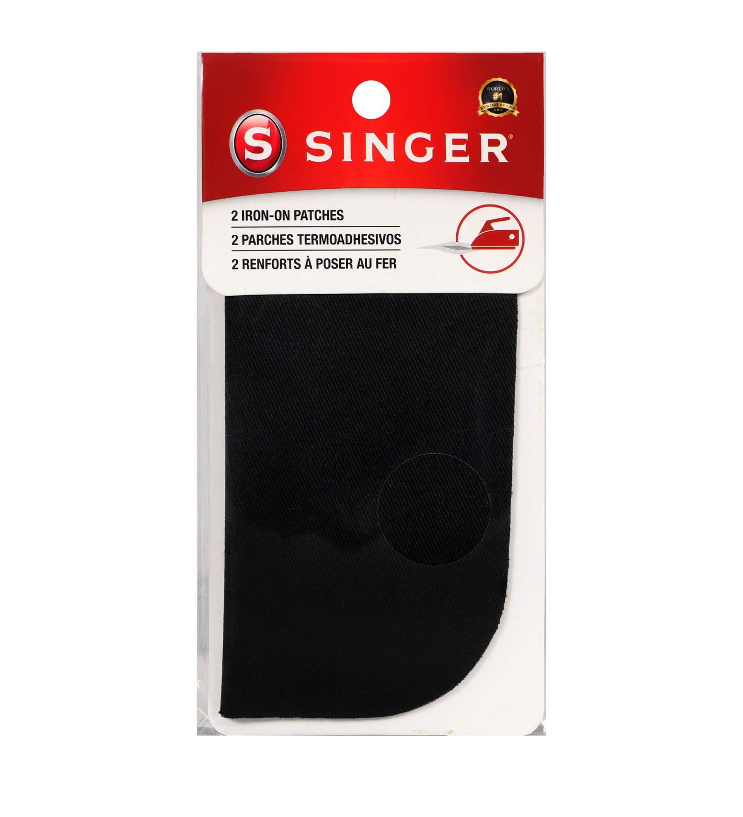 SINGER 00065 Black Iron-On Patches for Clothing Repair - 5x5 Inches (2-Pack) - Buy Online on GoSupps.com