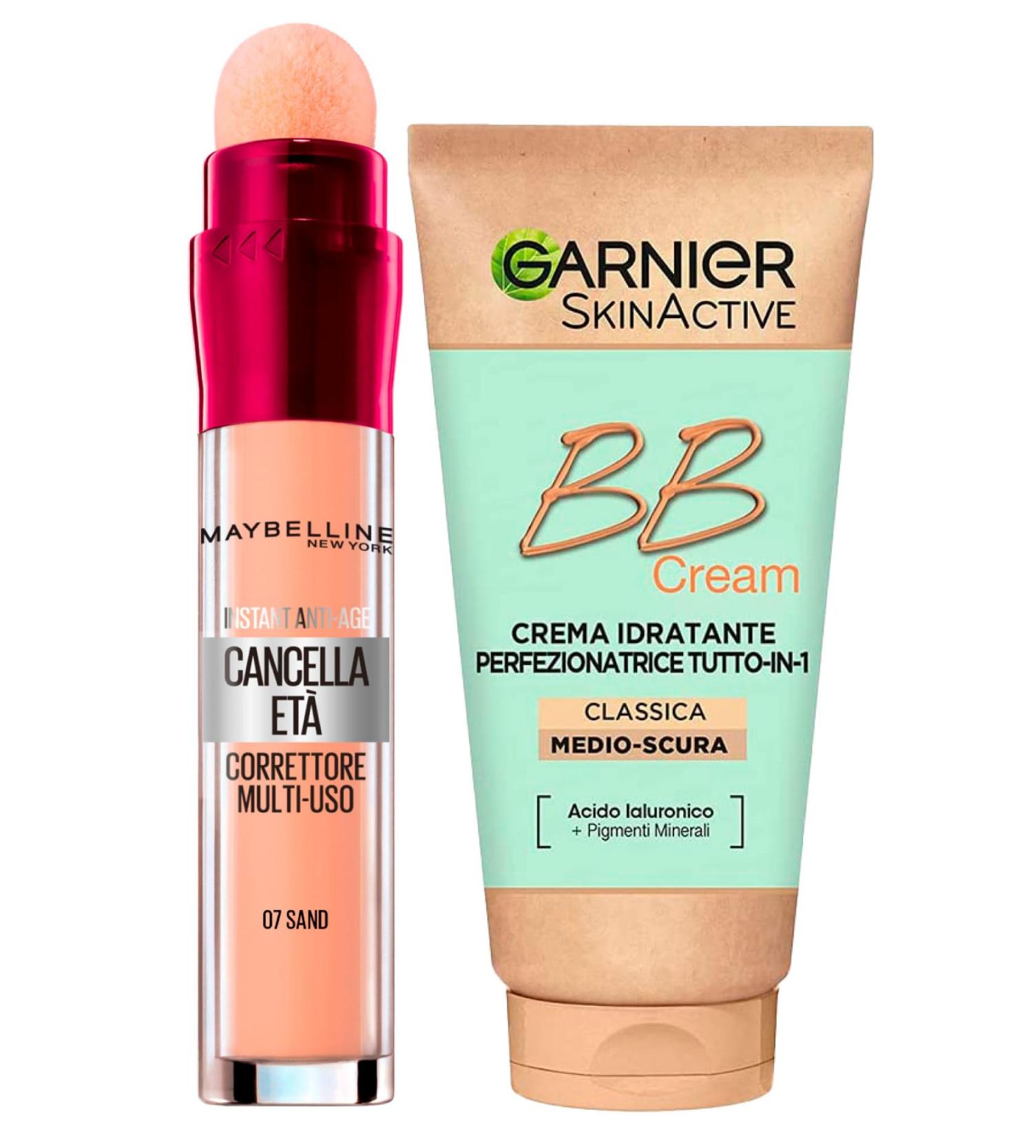 Garnier Skinactive BB Cream Moisturizing face cream Perfectionator Allin1 SPF25 medium and caring shades + age remover multifunctional fluid color 07 sand with BB Cream Medium Care + Concealer Color 07 Sand - Buy Online on GoSupps.com