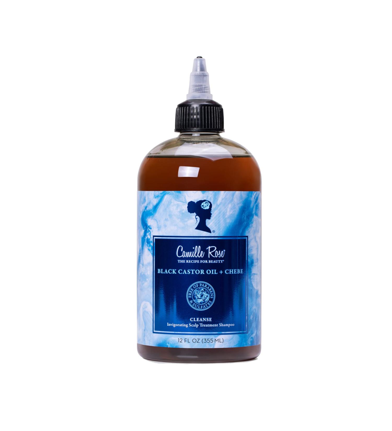 Camille Rose Black Castor Oil & Chebe Shampoo Invigorating Scalp Treatment for Strong Shiny Moisturized Hair | 12 fl oz | All Hair Types - Buy Online on GoSupps.com