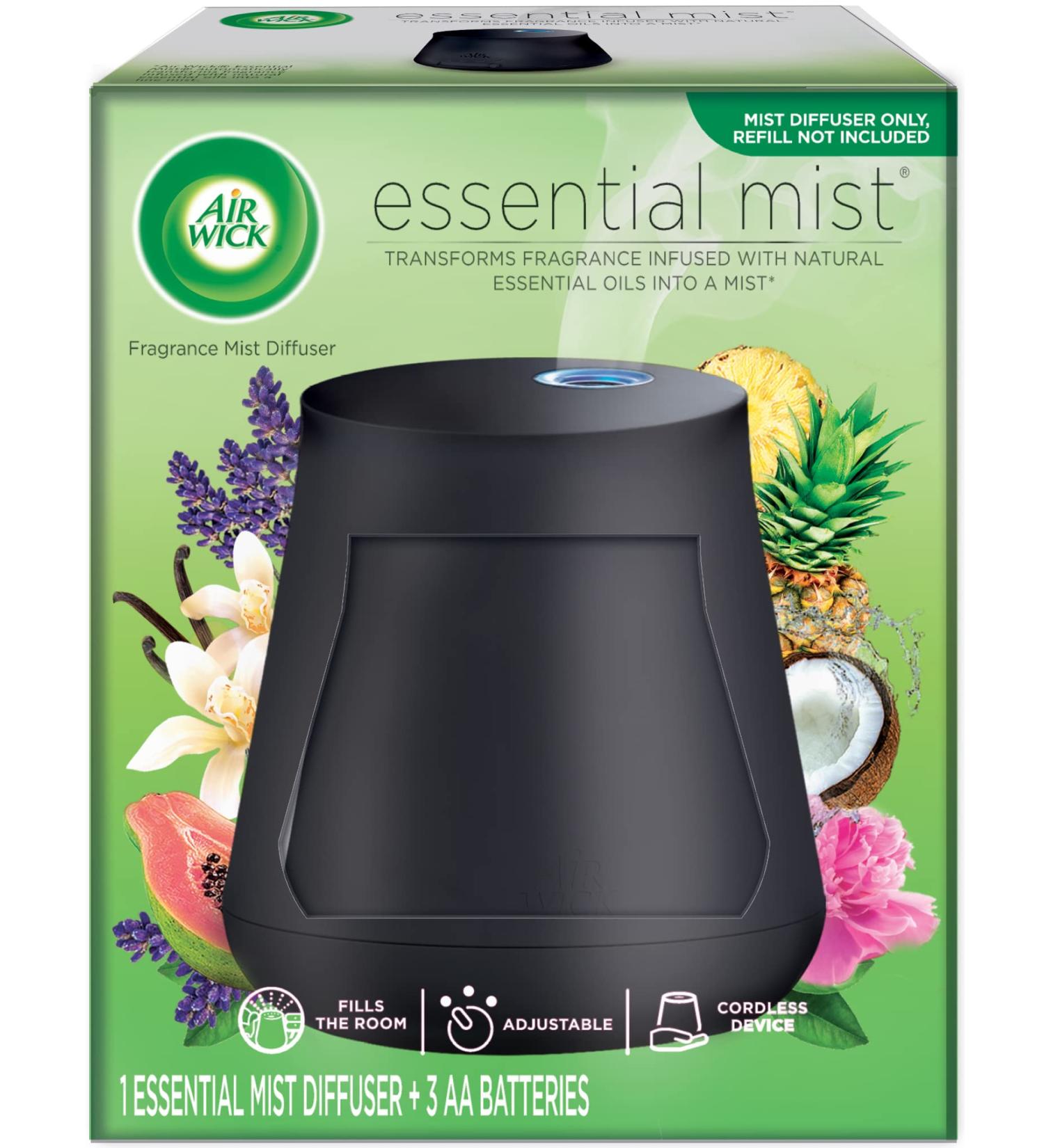 Air Wick Essential Mist Diffuser with Essential Oils - Freshener, Black - Buy Online on GoSupps.com