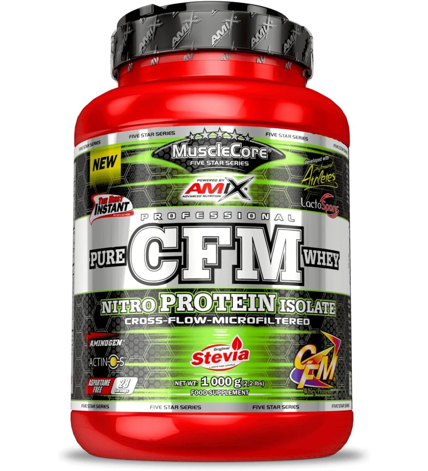 AMIX CFM - Nitro Protein Isolate - Increased protein powder to increase muscle mass and to accelerate regeneration protein with digestive enzymes asparagus -free double chocolate 1 kg dable chocolate one size