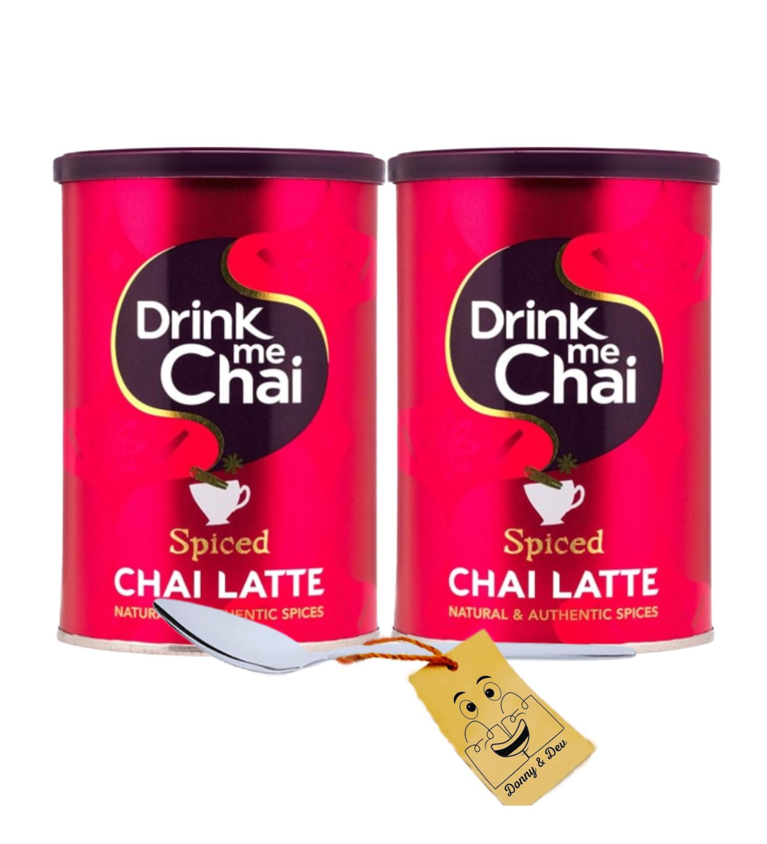 Chai Latte Bundle Includes: 2x Drink Me Chai Spiced Chai Latte Powder (250g) Instant Chai Powder & 1x Stainless Spoon Little Spoon (Coffee Spoon/Tea Spoon) by Donny & Dev - Buy Online on GoSupps.com