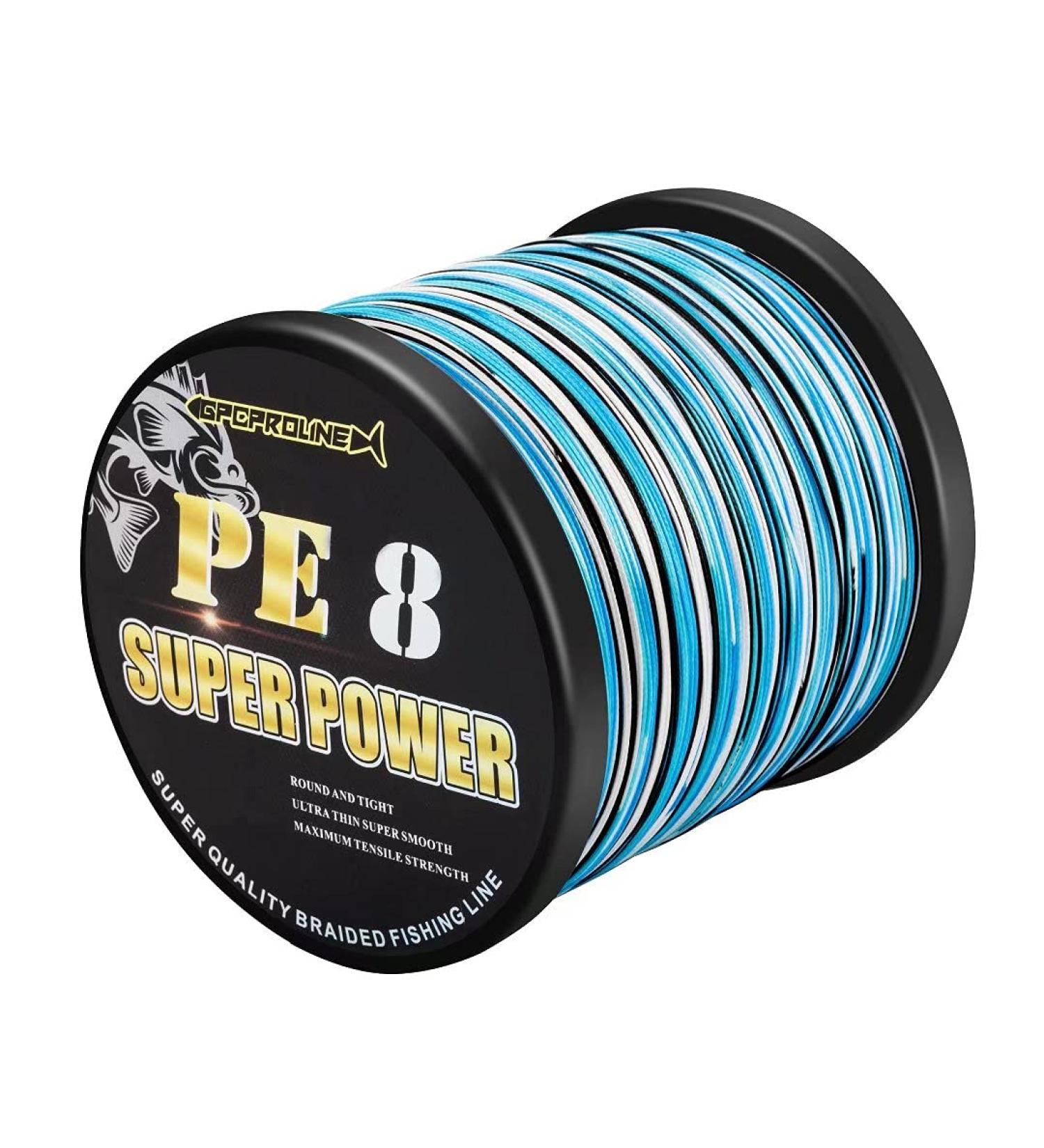 GPCPROLINE Braided Fishing Line PE 4 8 - Abrasion & Fade Resistant - Cast Longer - Thinner & Smooth - Camo Blue 80LB/547 Yds - Saltwater Fishing - Buy Online on GoSupps.com