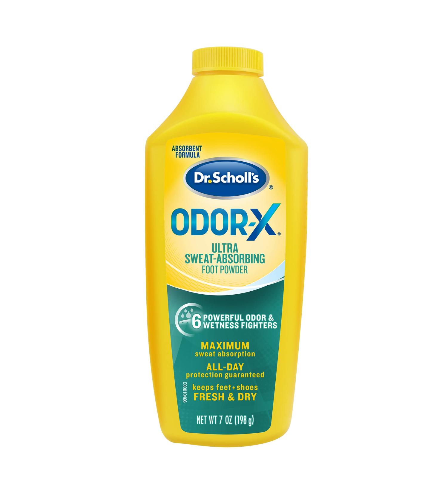 Dr. Scholl's Odor-X Sweat Absorbing Foot Powder 7oz - Eliminate Foot Odor & Moisture - Pack of 1 - Buy Online on GoSupps.com