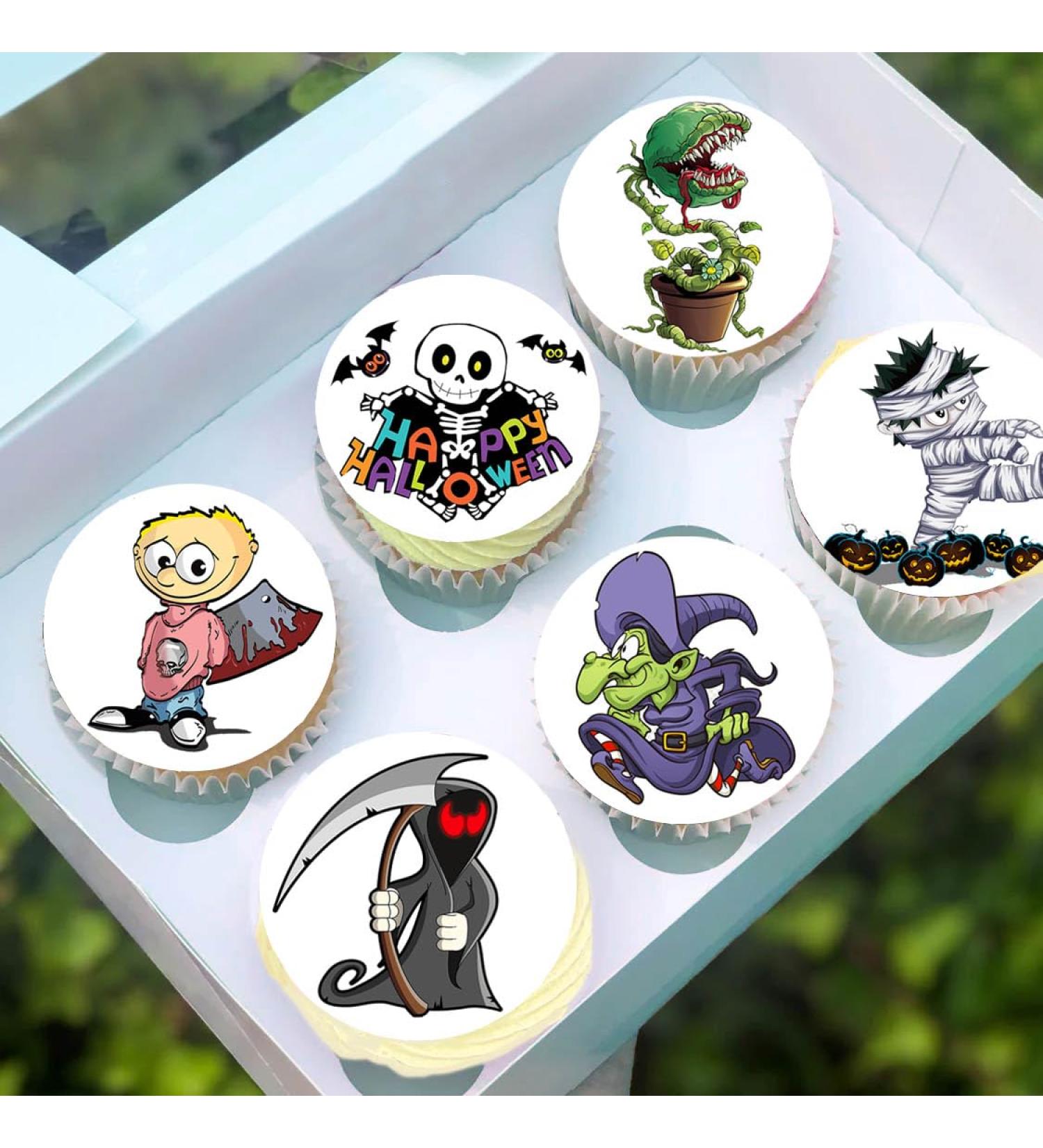 24 x Pre-Cut Halloween Mix 21 Edible Stand up Wafer/Rice Paper Cupcake Toppers Birthday Party Cake Decorations - Buy Online on GoSupps.com