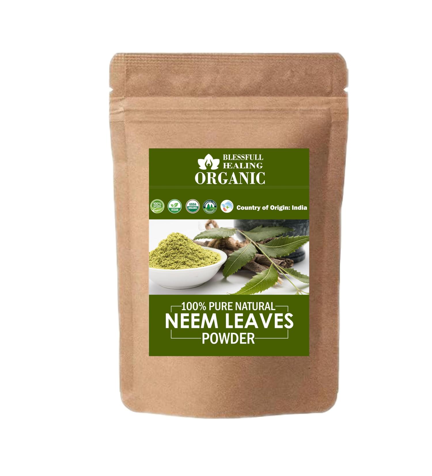 Blessfull Healing Organic 100% Pure Natural Neem Leaves Powder | 100 Gram / 3.52 oz Pack Of 2 - Buy Online on GoSupps.com
