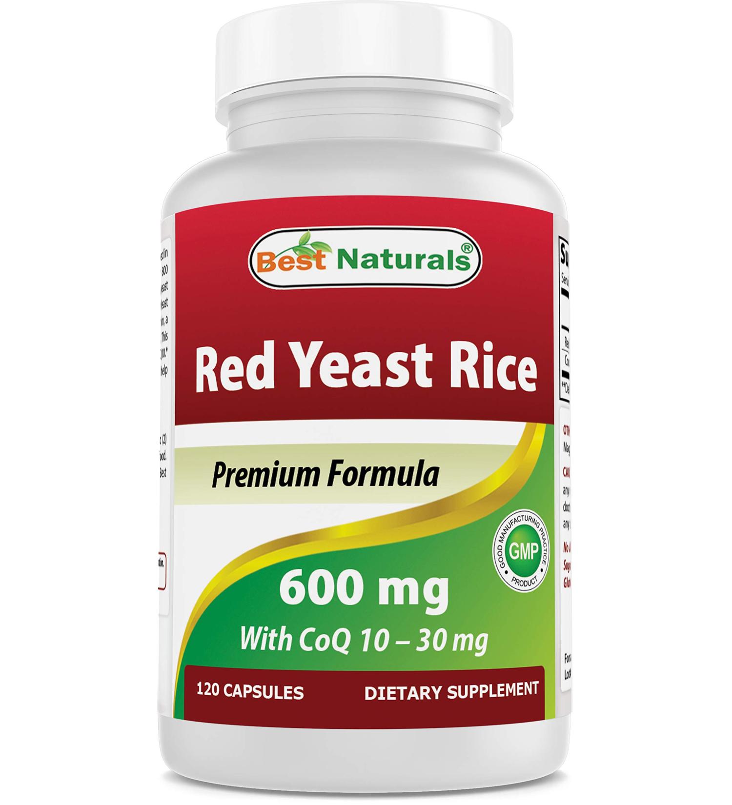 Best Naturals Red Yeast Rice with CoQ10  120 Capsules - Cardiovascular Formula Contains 600 mg of Red Yeast Rice ans 30 mg of CoQ10 - Buy Online on GoSupps.com