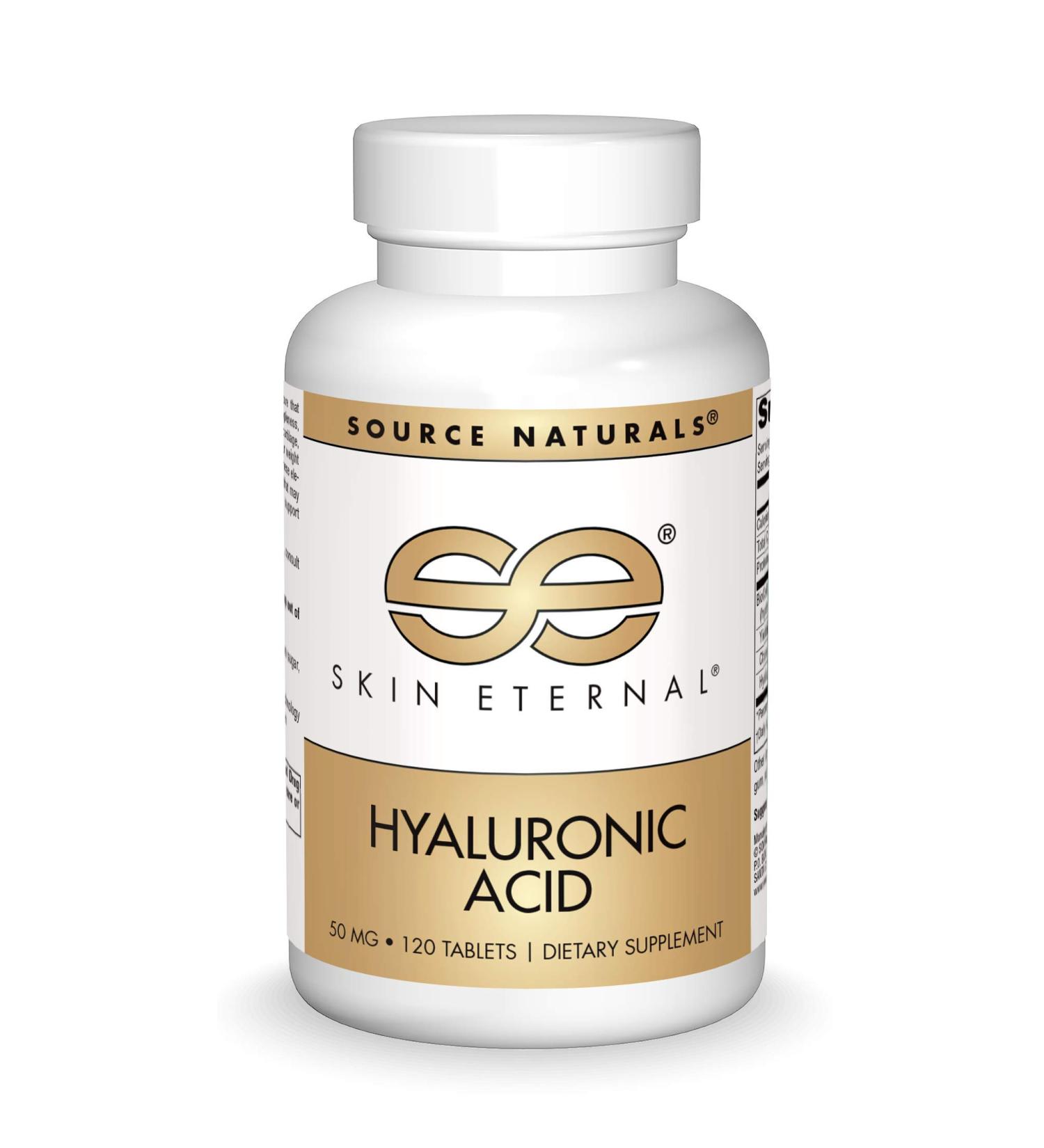 Source Naturals Skin Eternal Hyaluronic Acid 50mg - 120 Tablets for Youthful Skin - Buy Online on GoSupps.com