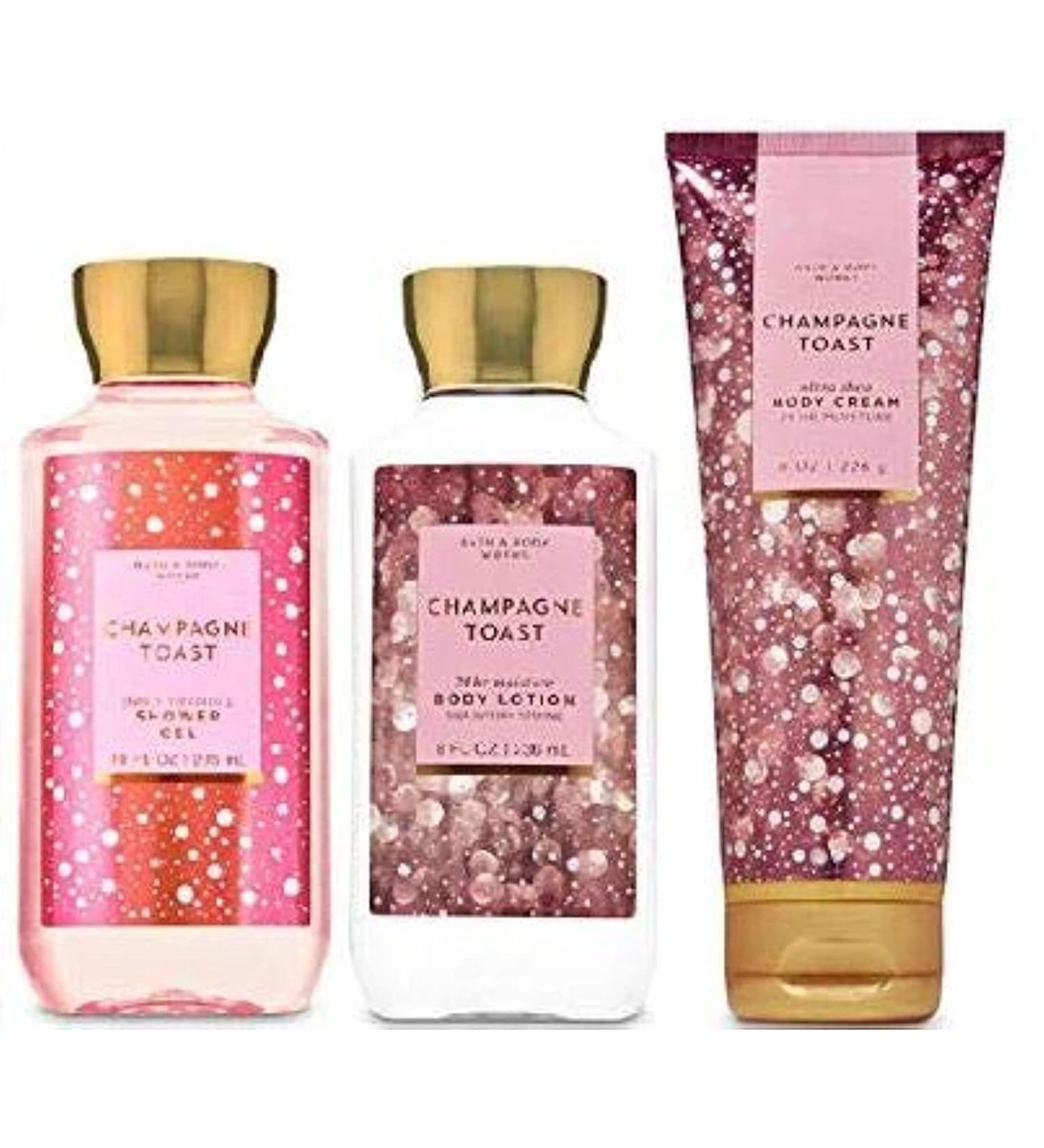Bath and Body Works Champagne Toast Gift Set Luxurious Body Lotion Cream & Shower Gel Full Size | International Shipping Available - Buy Online on GoSupps.com