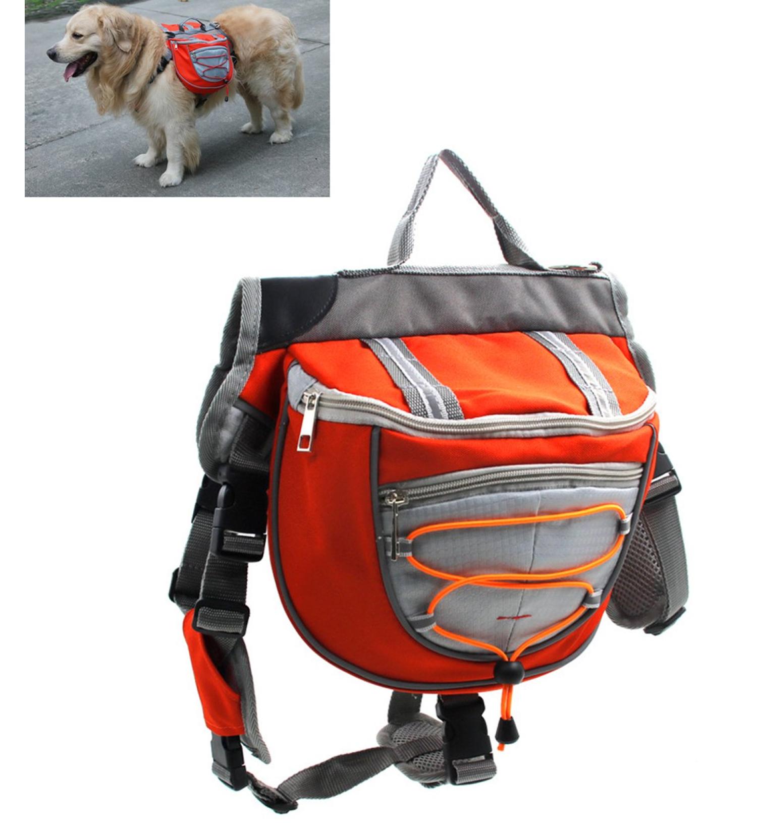 XIAOYU Dog Backpack - Adjustable Saddle Bag Harness Carrier for Travel Hiking & Camping - LL Orange - Buy Online on GoSupps.com