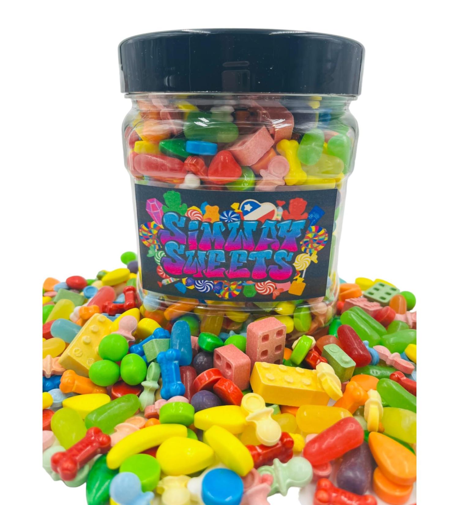 Simway Sweets Jar 1kg - Unwrapped American Pick N Mix Sweets - Includes Nerds Runts Charms Mike N Ike & More - Buy Online on GoSupps.com