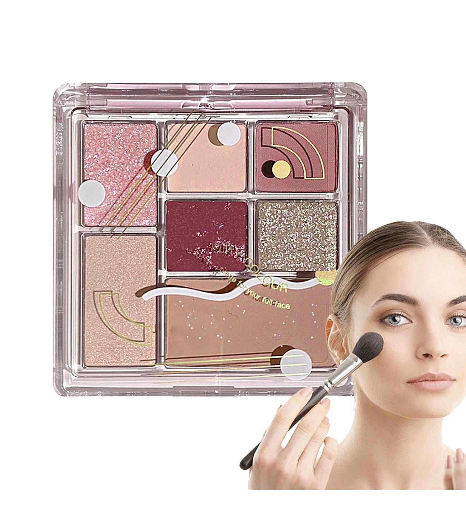 Eyeshadow Palette for Women | 7 Colors Shimmer Waterproof Eyeshadow | Professional Waterproof Glitter Makeup Palette Eye Shadow for Women and Girls Shakven No. 04 Temperament Purple Brown - Buy Online on GoSupps.com